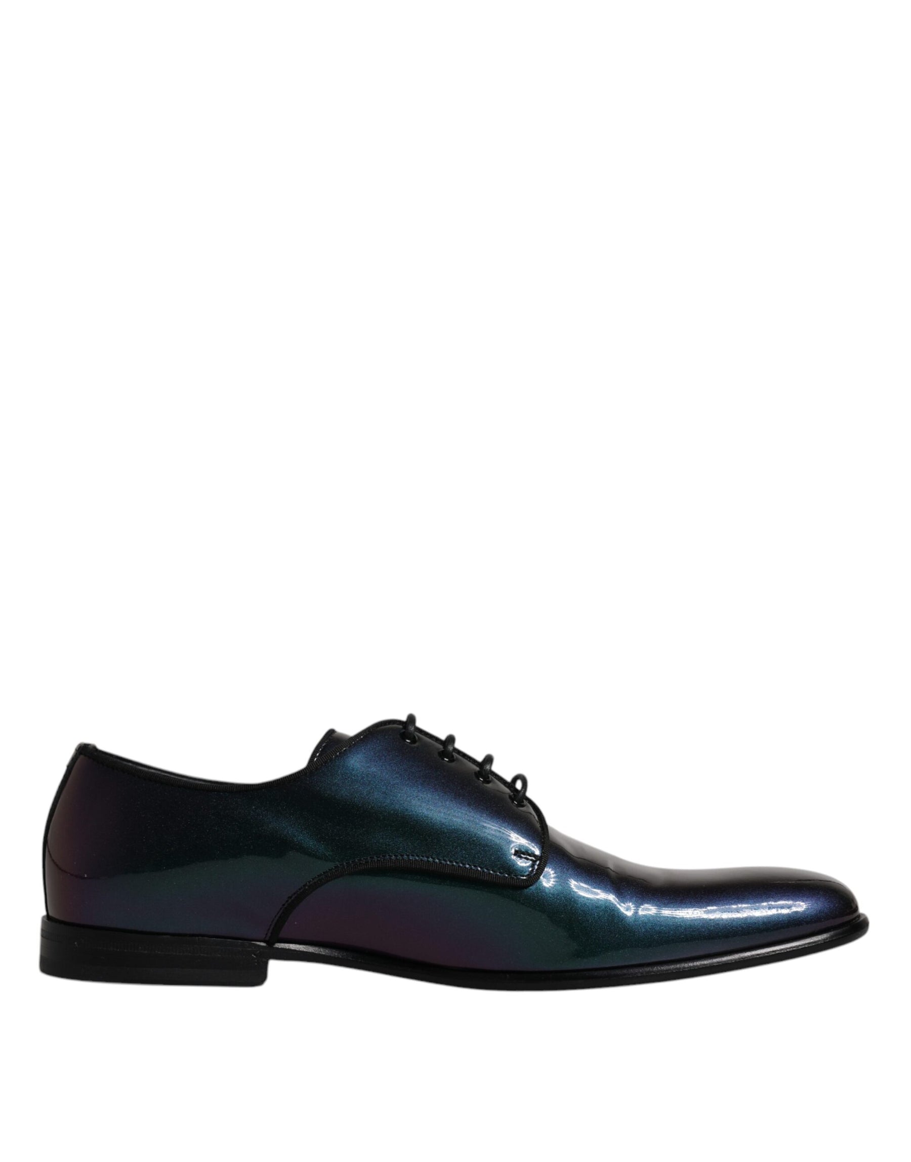 Dolce & Gabbana Peacock Patent Leather Derby Men Dress Shoes | Regal Royce
