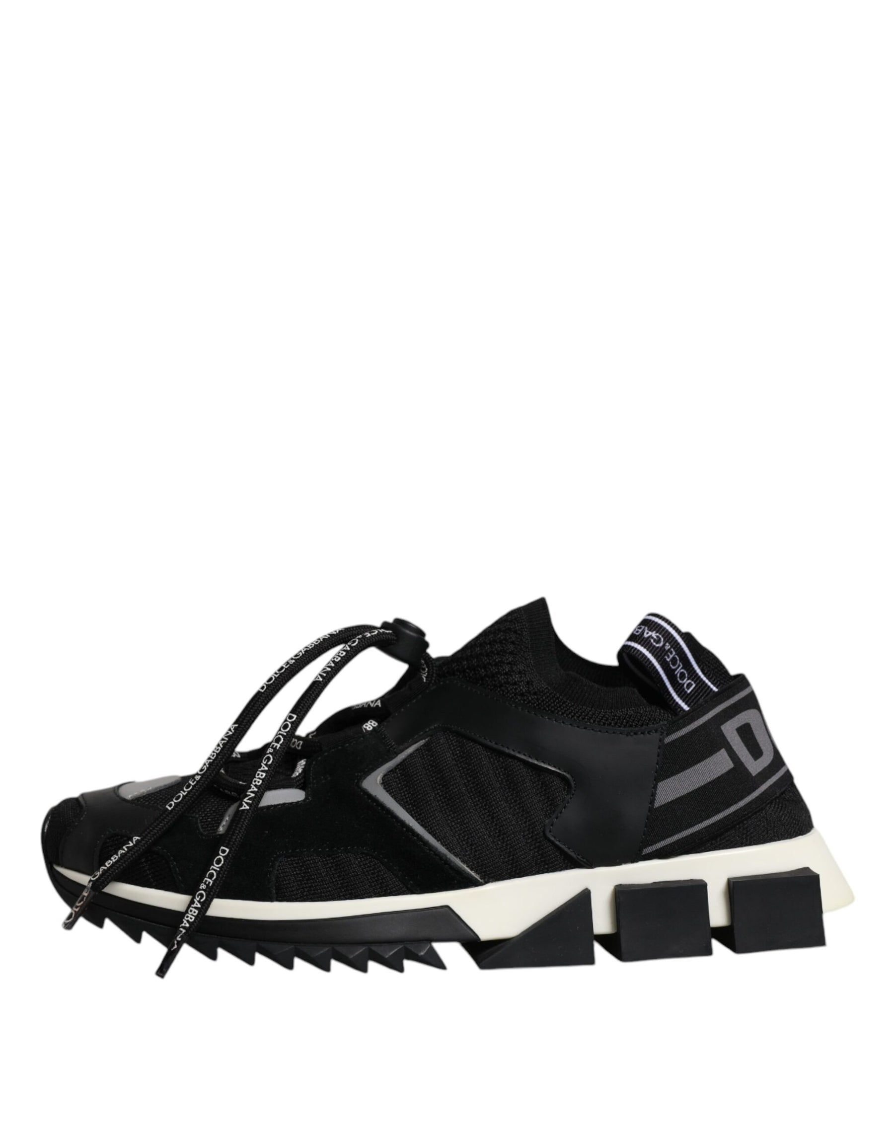 Dolce & Gabbana Black White Logo Sorrento Mens Sneakers Shoes | Regal Royce