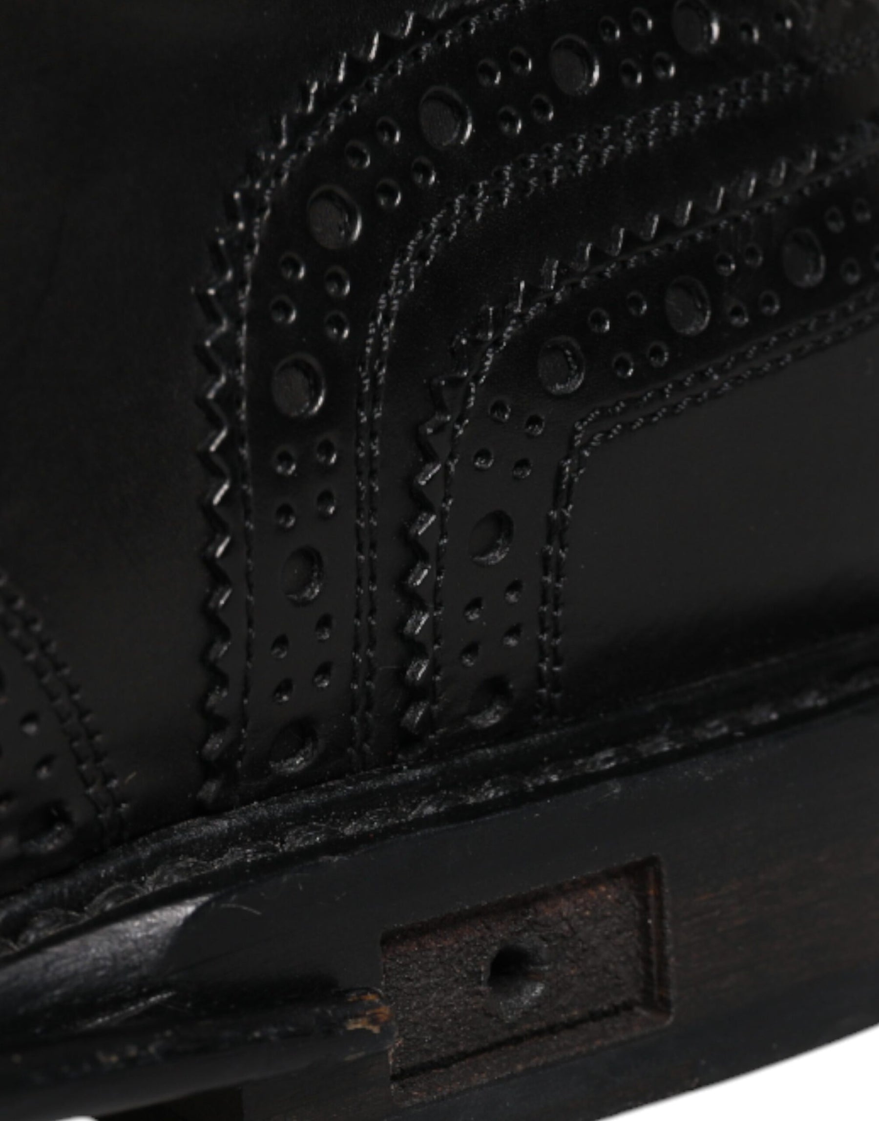 Dolce & Gabbana Black Leather Derby Wingtip Formal Shoes | Regal Royce