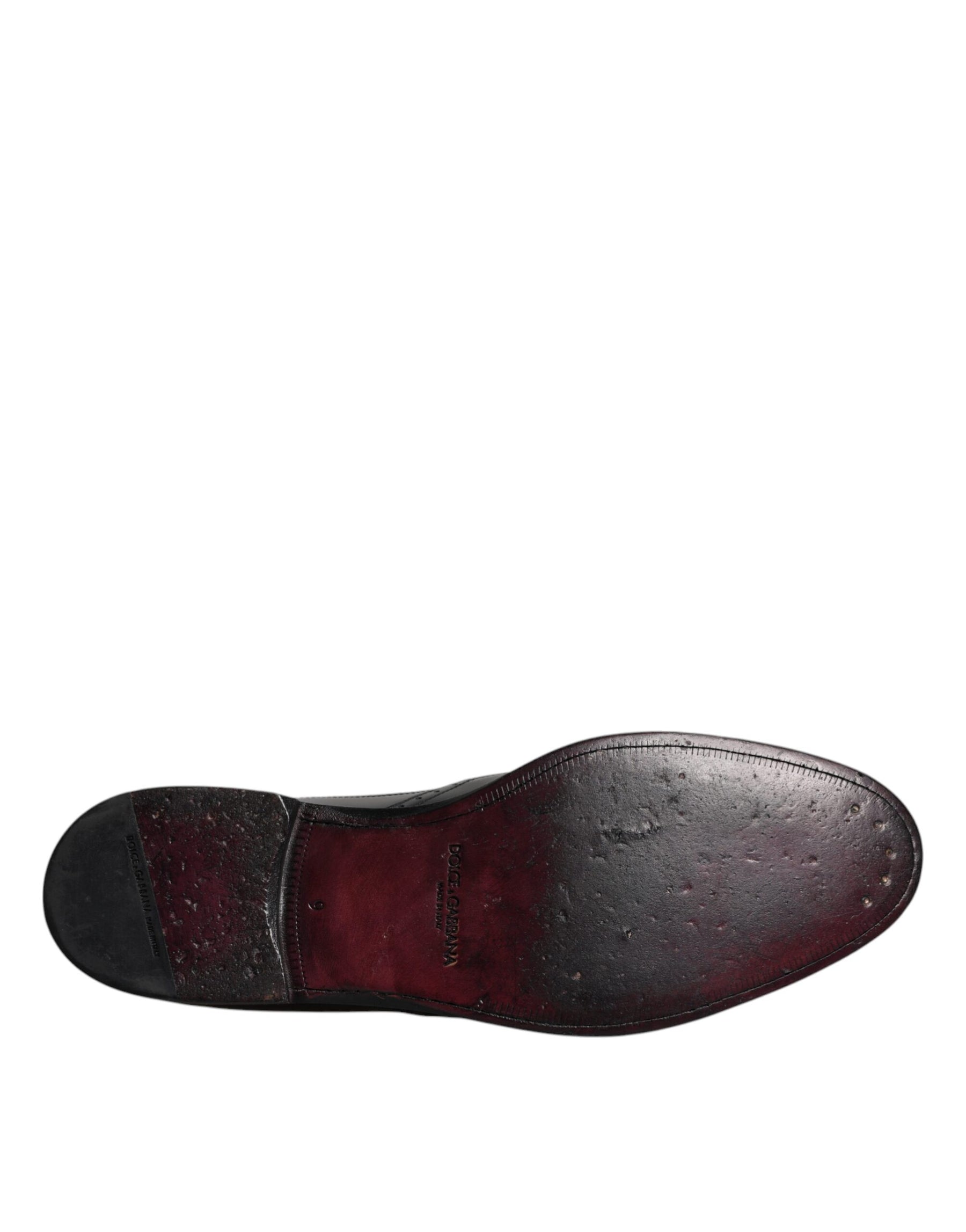 Dolce & Gabbana Black Leather Derby Wingtip Formal Shoes | Regal Royce