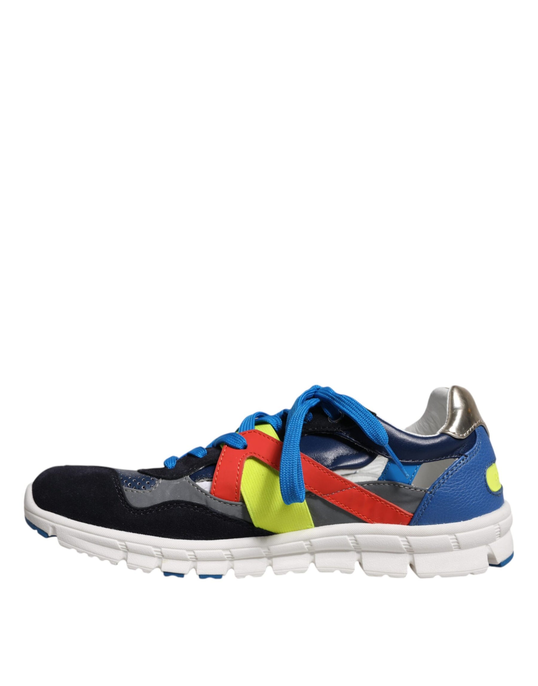 Dolce & Gabbana Multicolor Leather Suede Low Top Sneakers Shoes | Regal Royce
