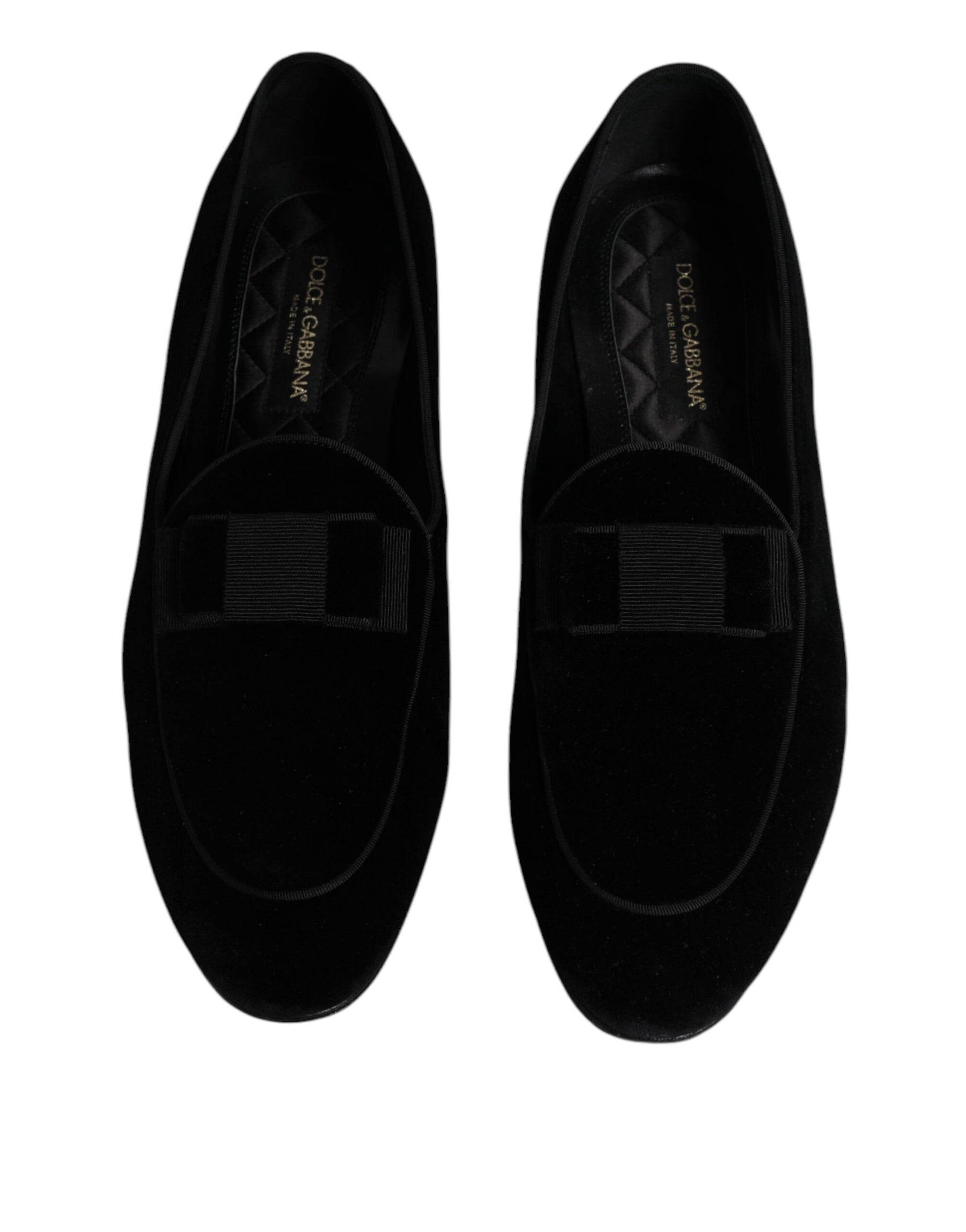 Dolce & Gabbana Black Velvet Loafers Formal Men Dress Shoes | Regal Royce