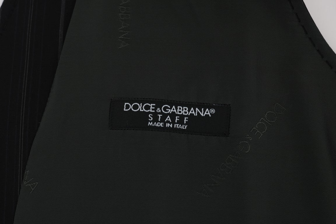 Dolce & Gabbana Black STAFF Cotton Striped Vest | Regal Royce