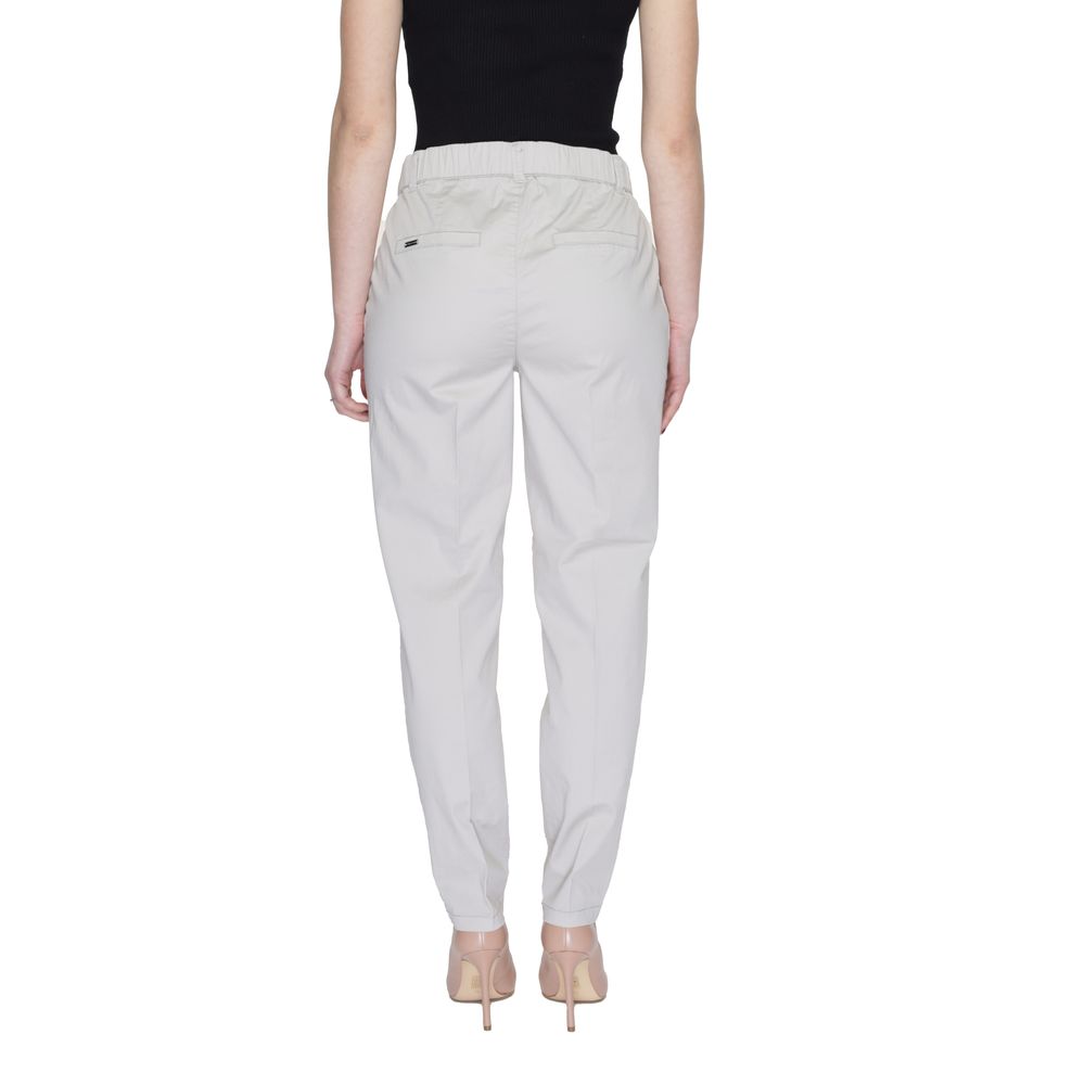 Street One Beige Cotton Casual Pants | Regal Royce