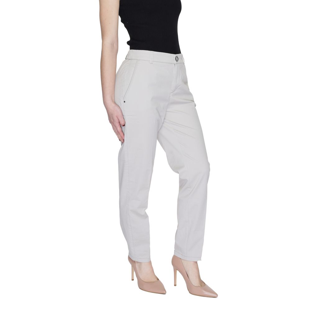 Street One Beige Cotton Casual Pants | Regal Royce