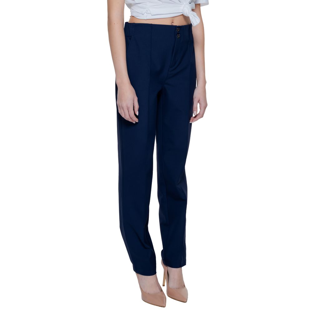 Street One Blue Polyamide Casual Pants | Regal Royce