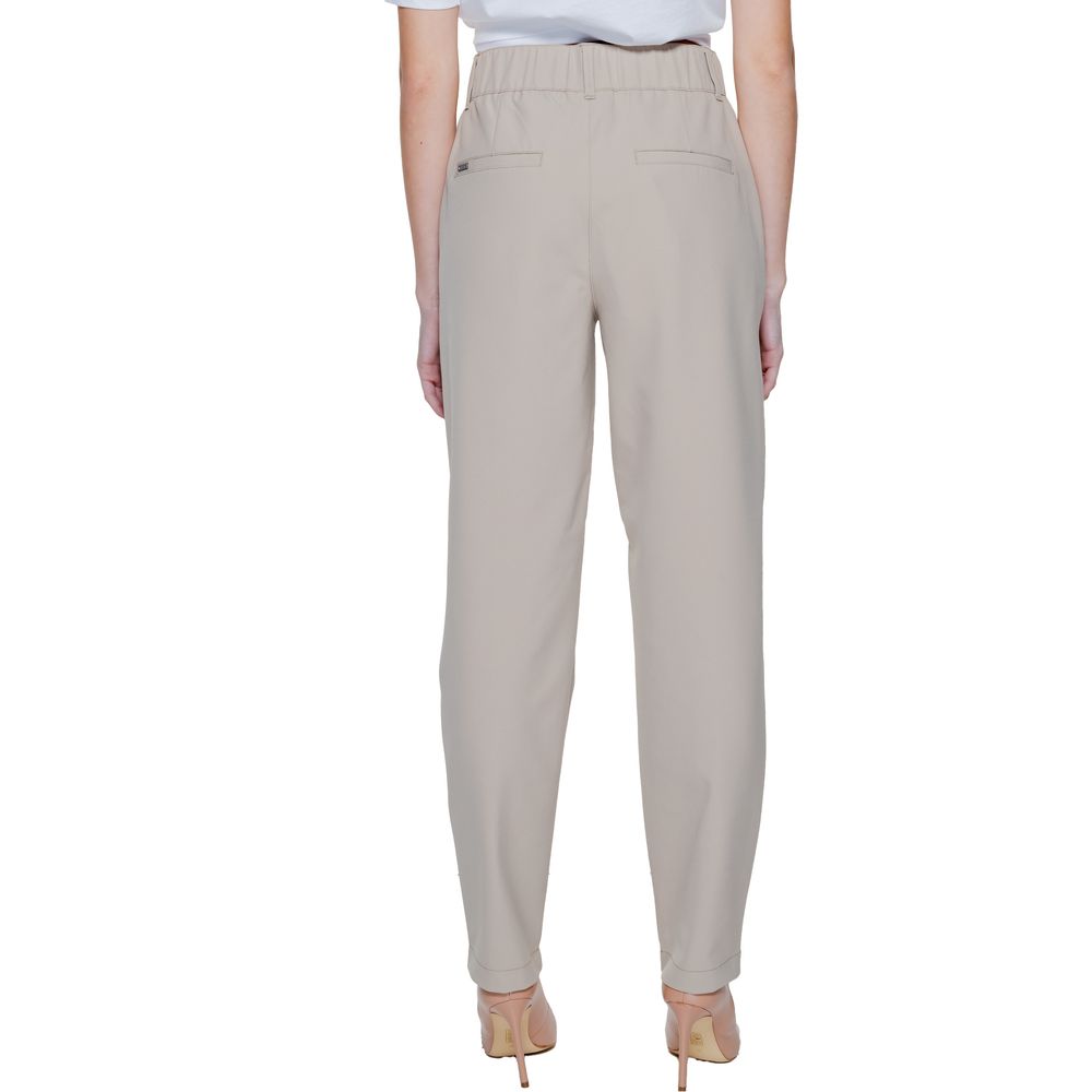 Street One Beige Polyamide Cropped Pants | Regal Royce