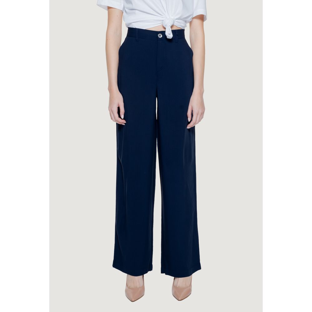 Street One Blue Viscose Casual Pants | Regal Royce