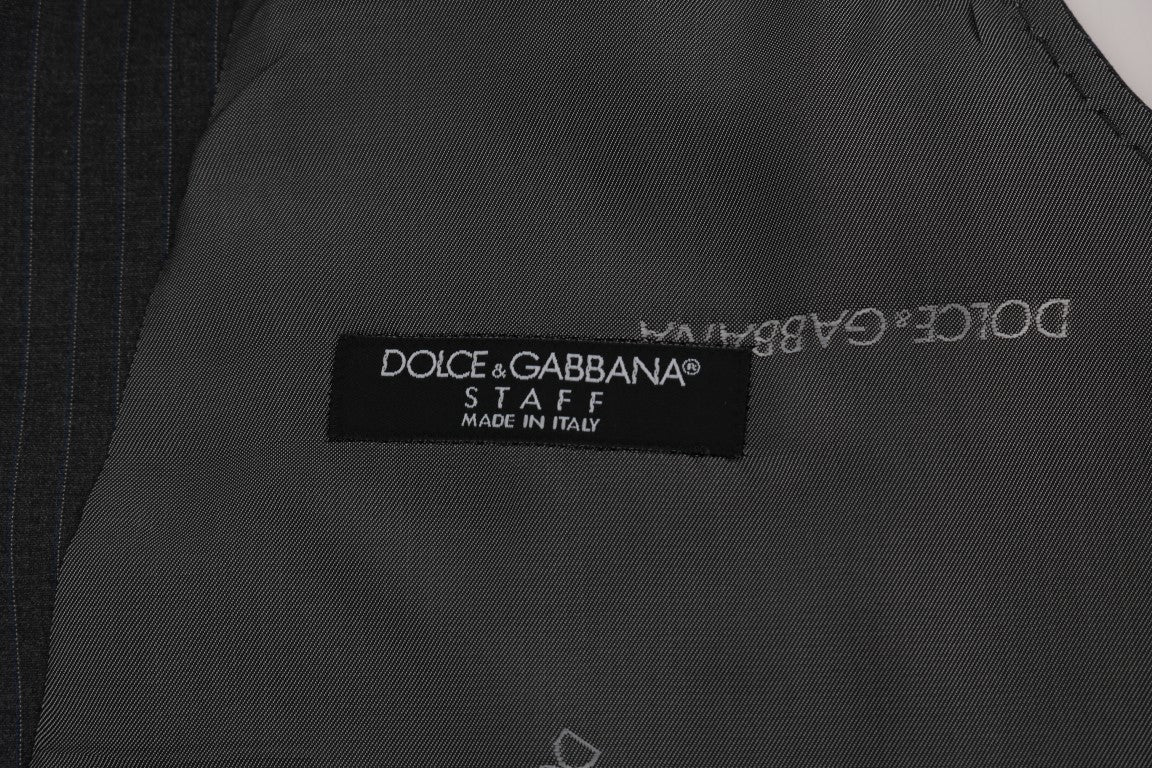 Dolce & Gabbana Gray STAFF Cotton Striped Vest | Regal Royce