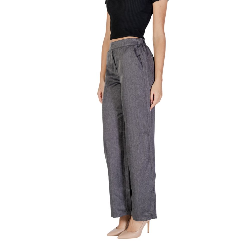 Jacqueline De Yong Gray Polyester Casual Pants | Regal Royce