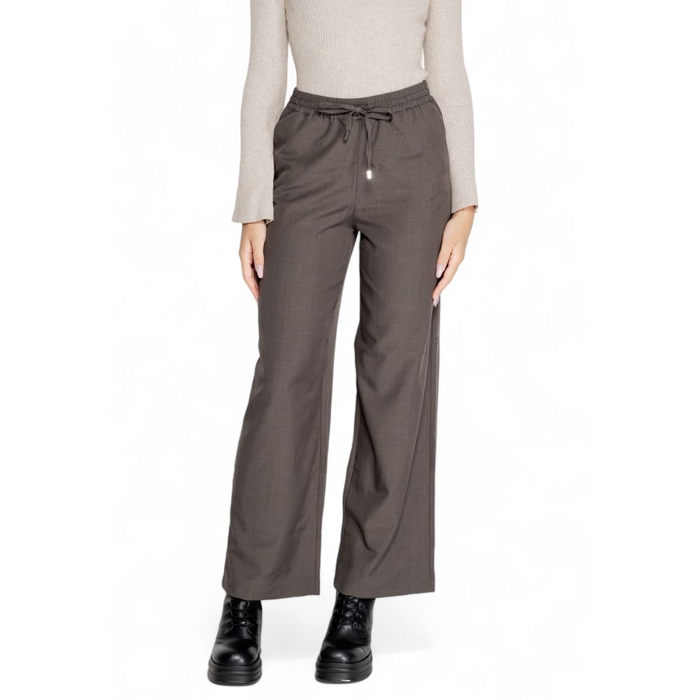 Only Gray Polyester Casual Pants | Regal Royce