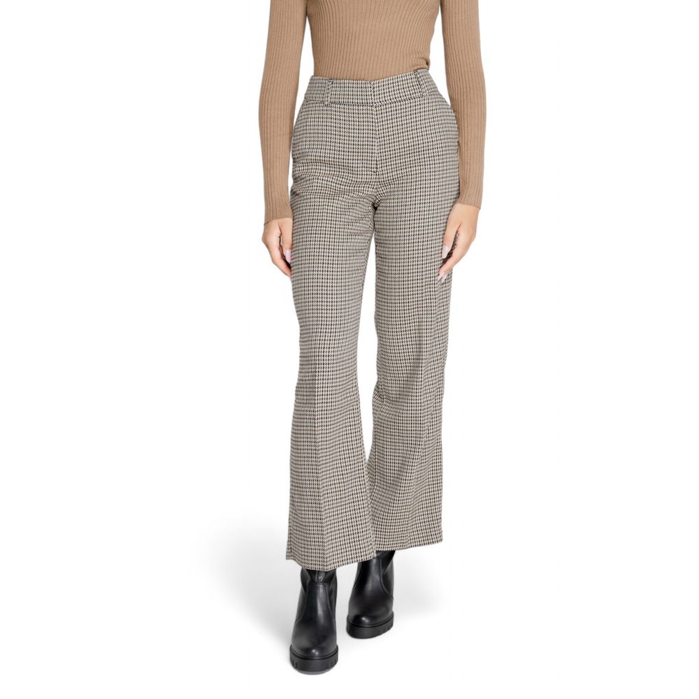 Only Beige Polyester Flared Pants | Regal Royce