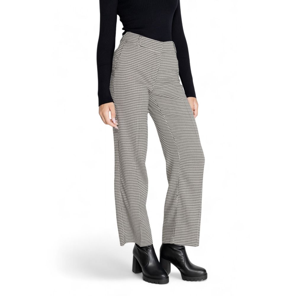 Only Black Polyester Flared Pants | Regal Royce