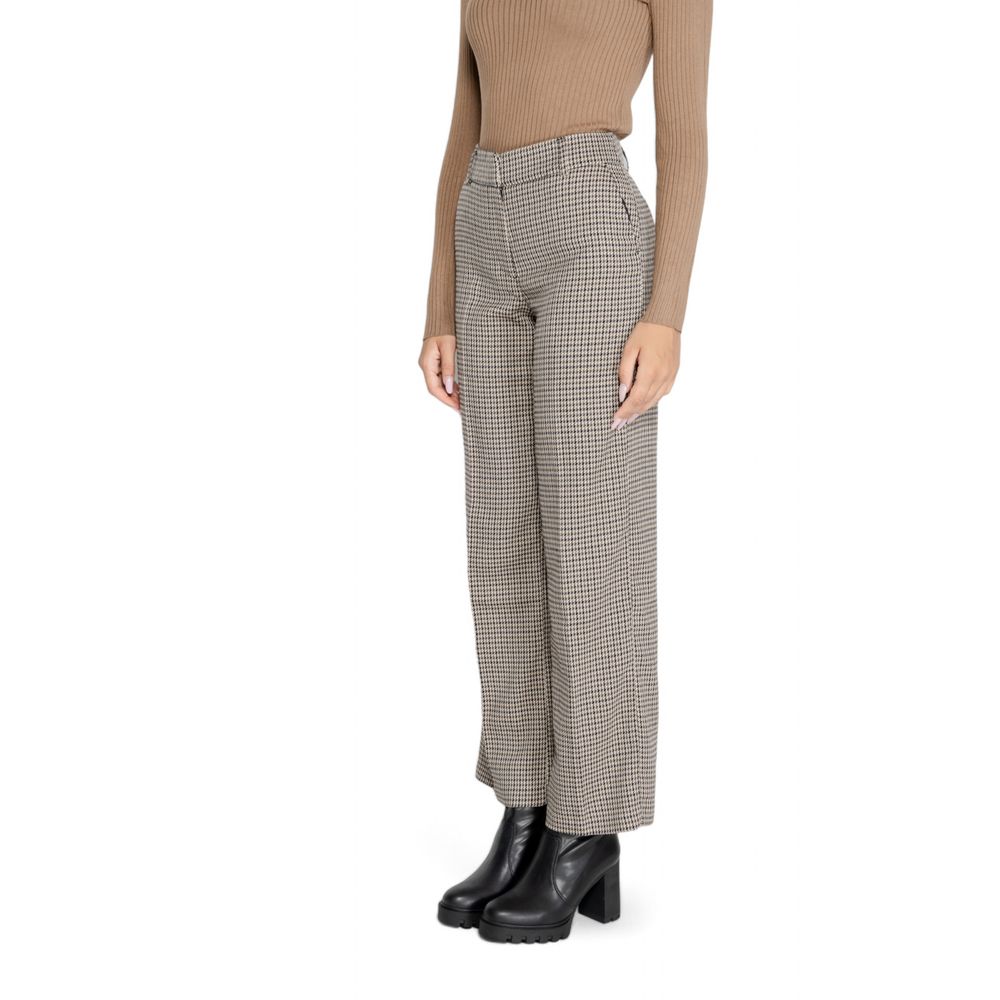 Only Beige Polyester Flared Pants | Regal Royce