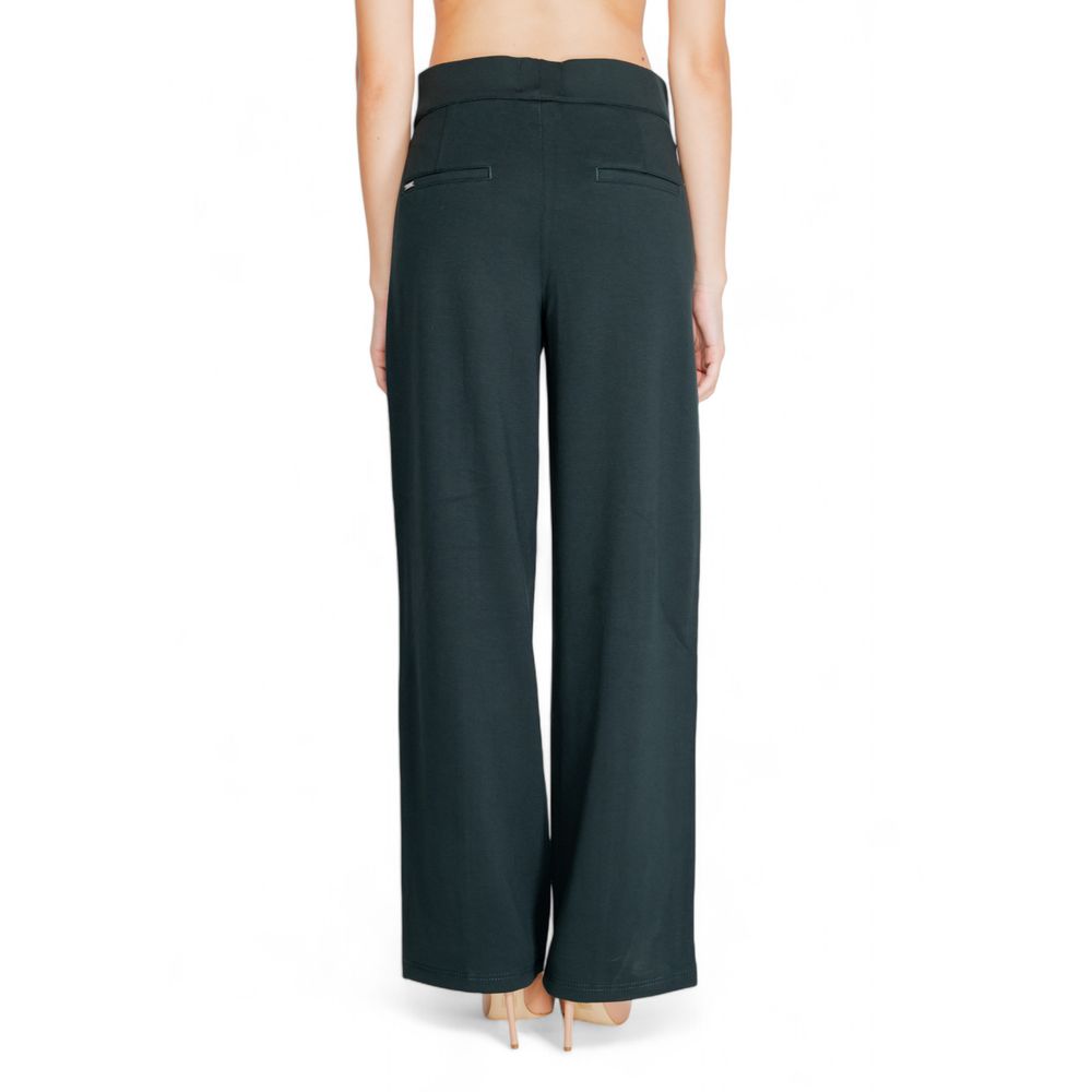 Street One Green Viscose Flared Pants | Regal Royce