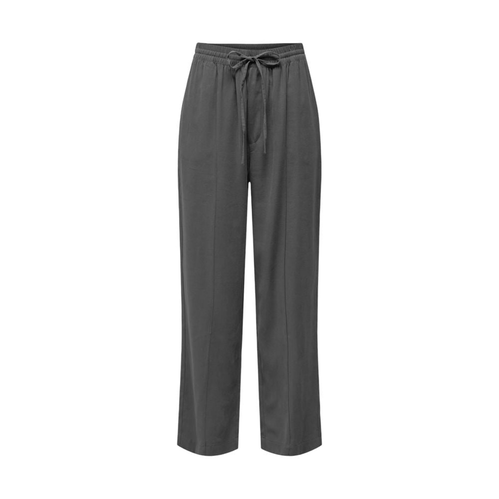 Jacqueline De Yong Gray Viscose Casual Pants | Regal Royce