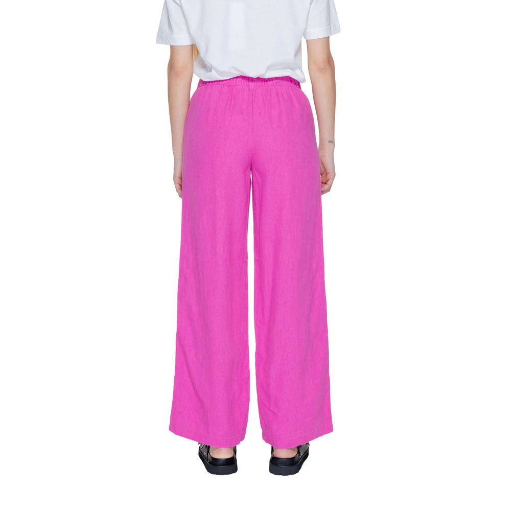 Only Pink Linen Casual Pants | Regal Royce