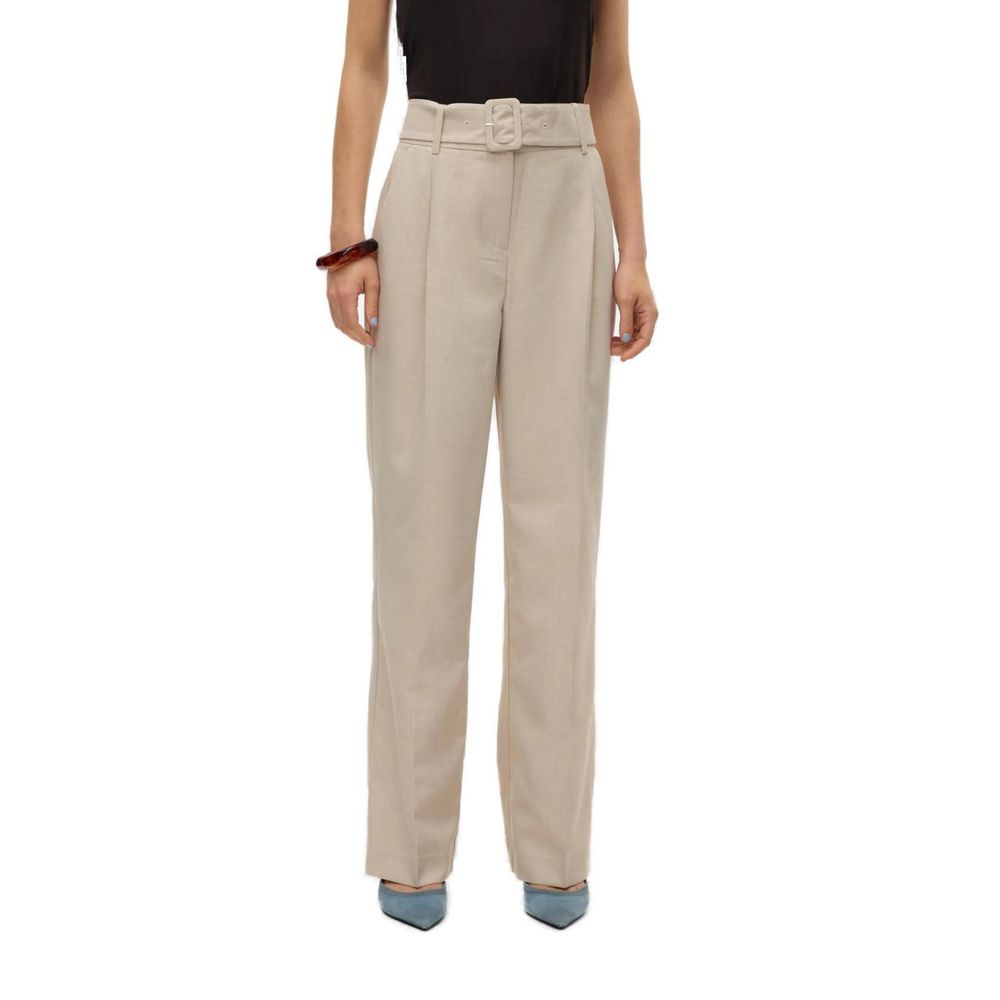 Vero Moda Gray Polyester Casual Pants | Regal Royce