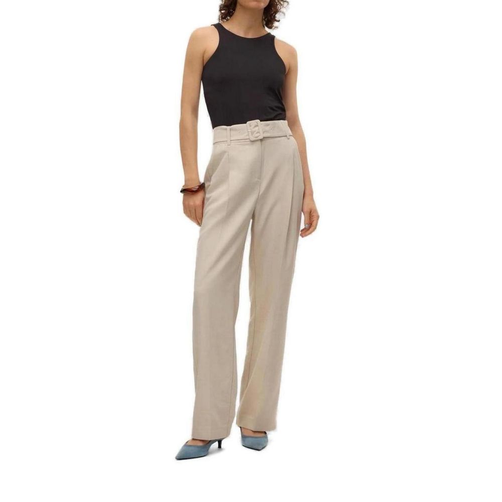 Vero Moda Gray Polyester Casual Pants | Regal Royce