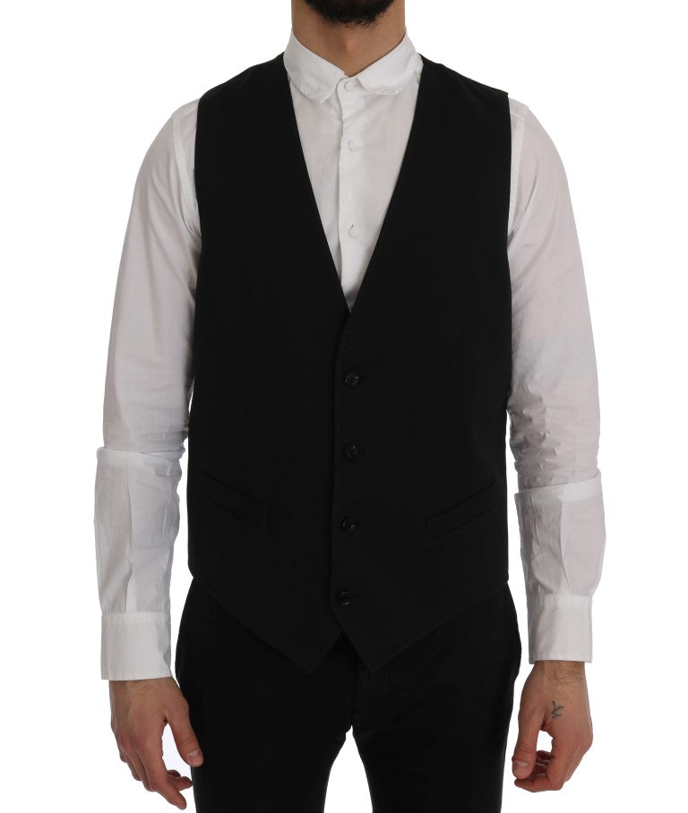 Dolce & Gabbana Black STAFF Cotton Vest | Regal Royce