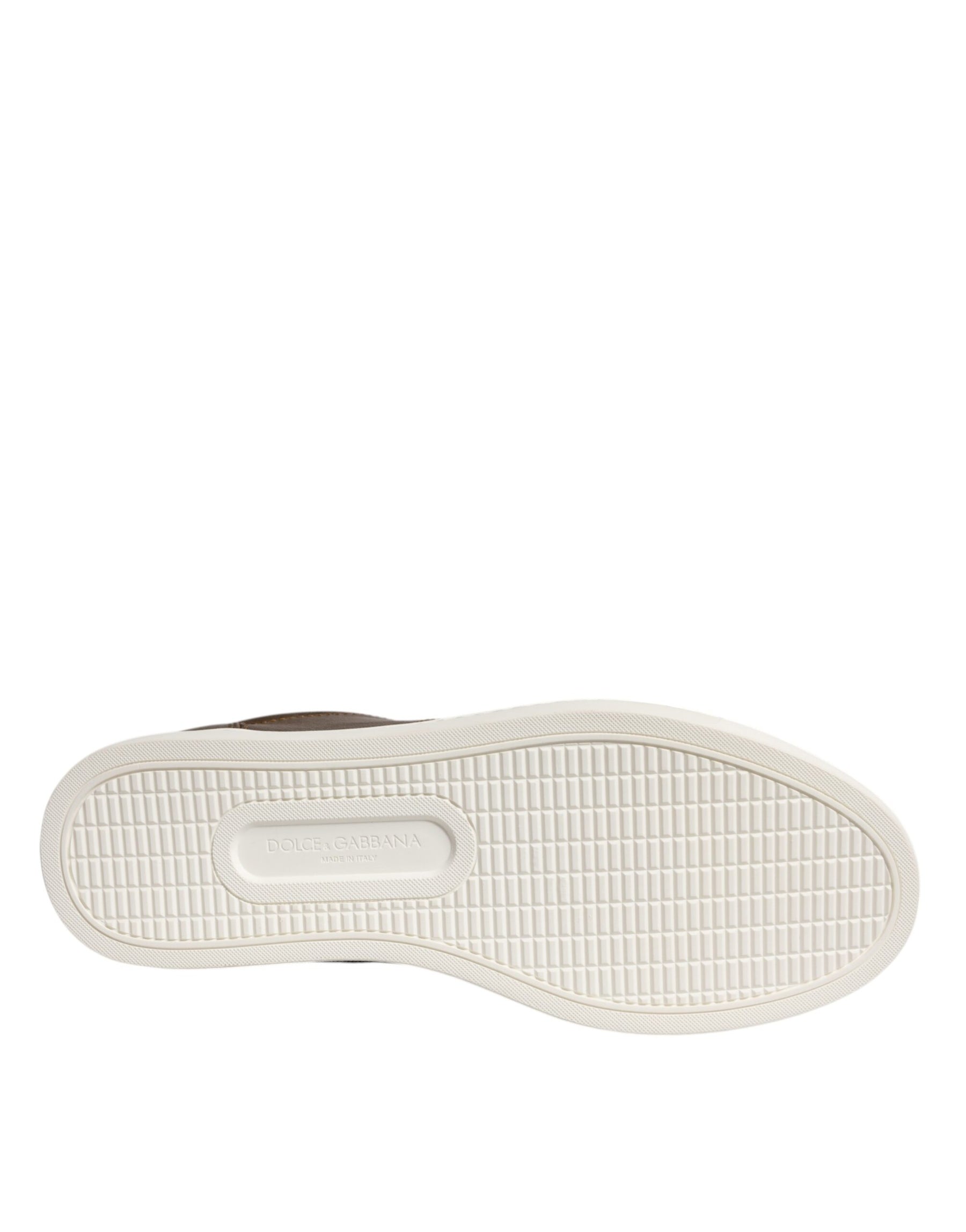 Dolce & Gabbana Gold Leather Logo London Men Sneaker Shoes | Regal Royce