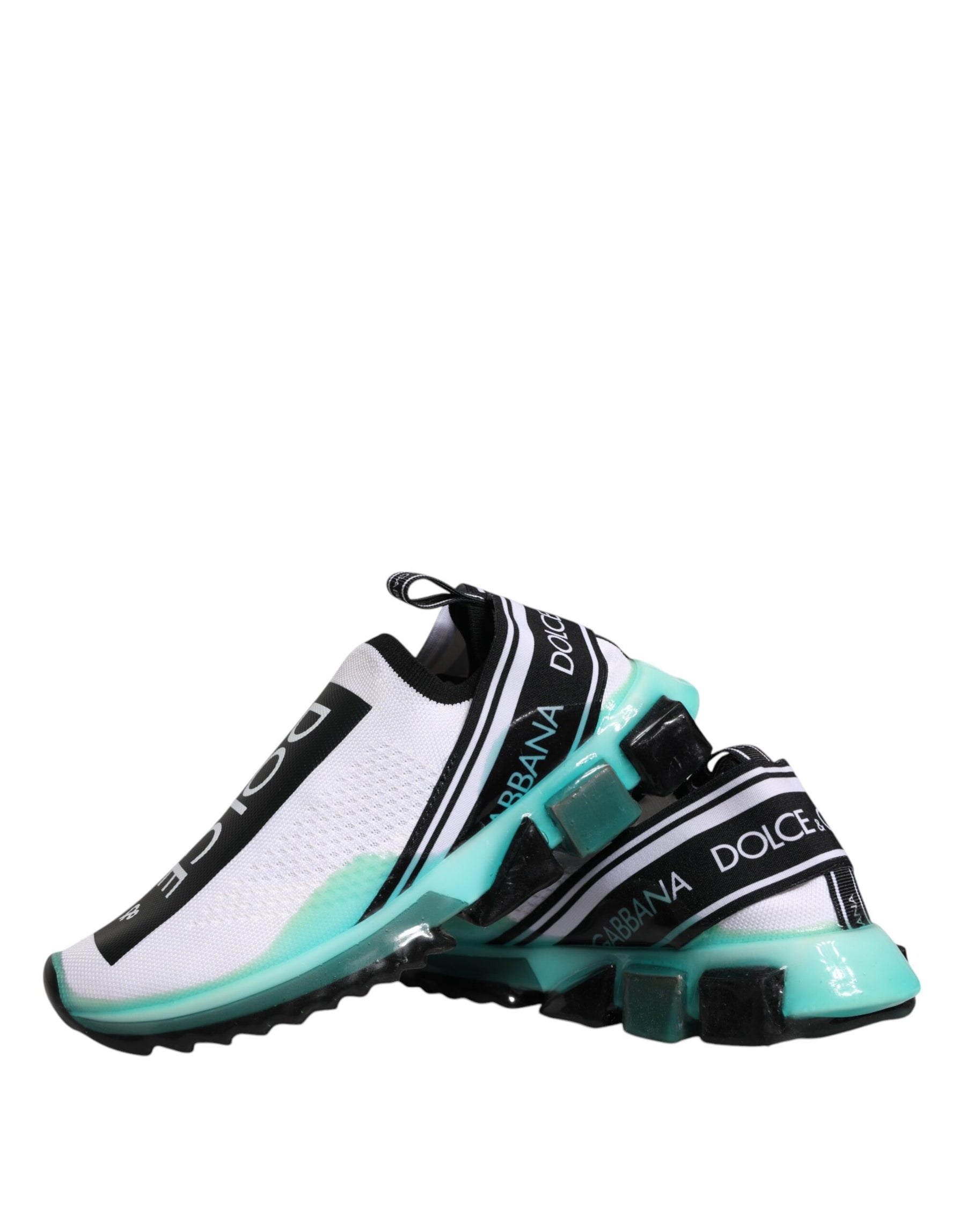 Dolce & Gabbana White Blue Sorrento Slip On Sneakers Shoes | Regal Royce