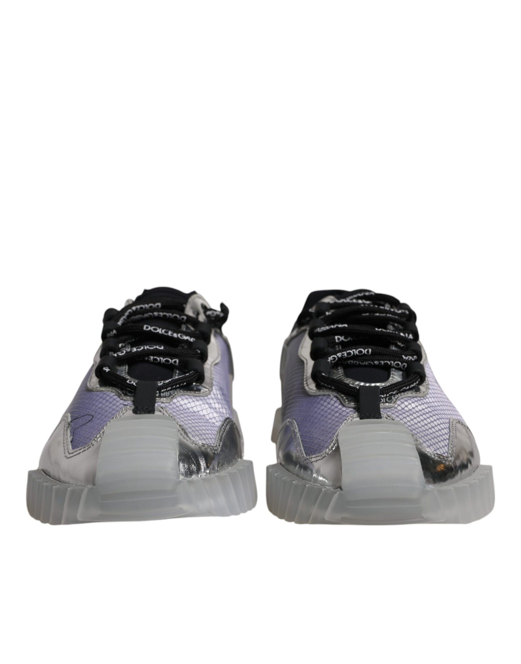 Dolce & Gabbana Silver Black Nylon NS1 Low Top Sneakers Shoes | Regal Royce