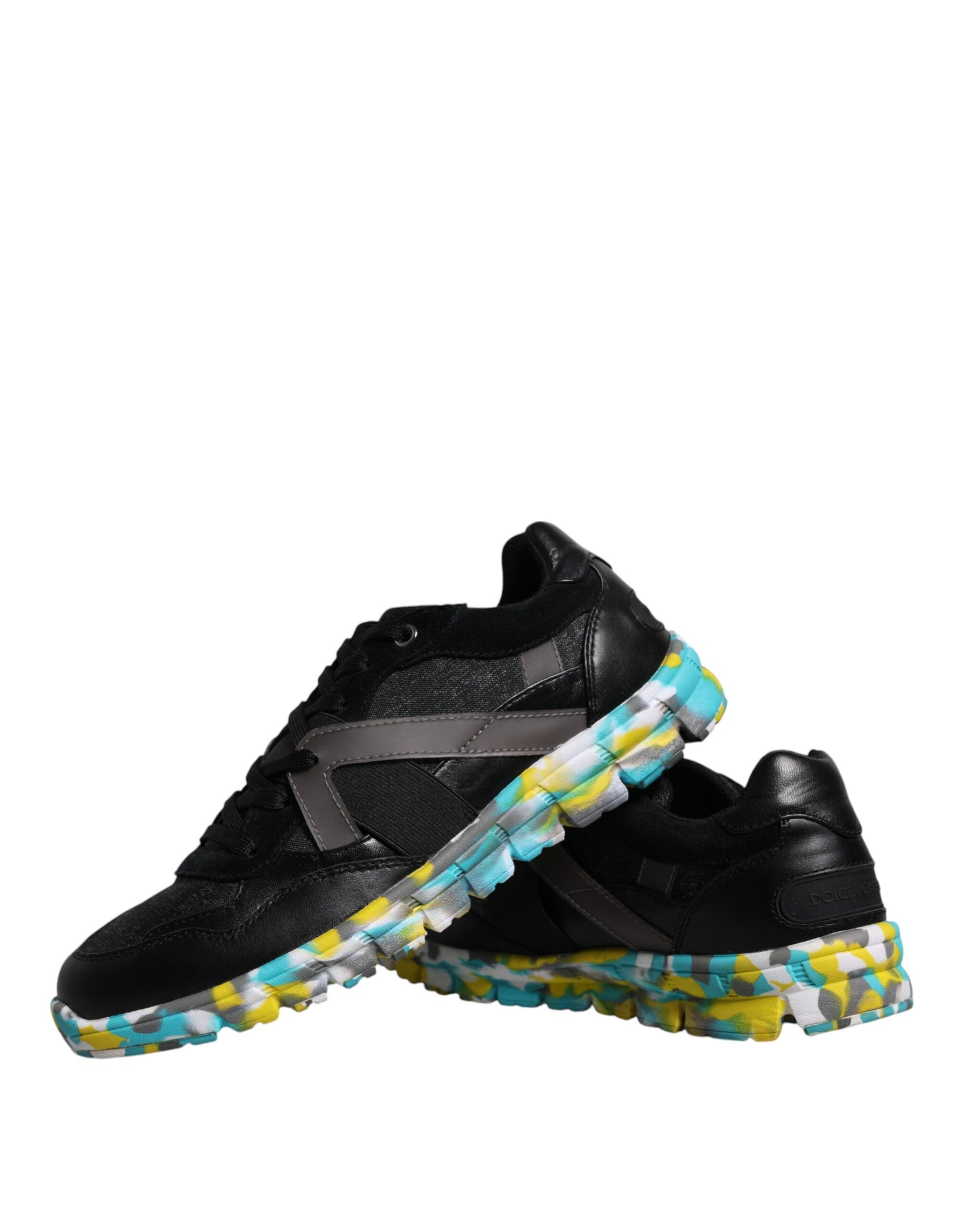 Dolce & Gabbana Black Polyester Low Top Men Sneakers Shoes | Regal Royce