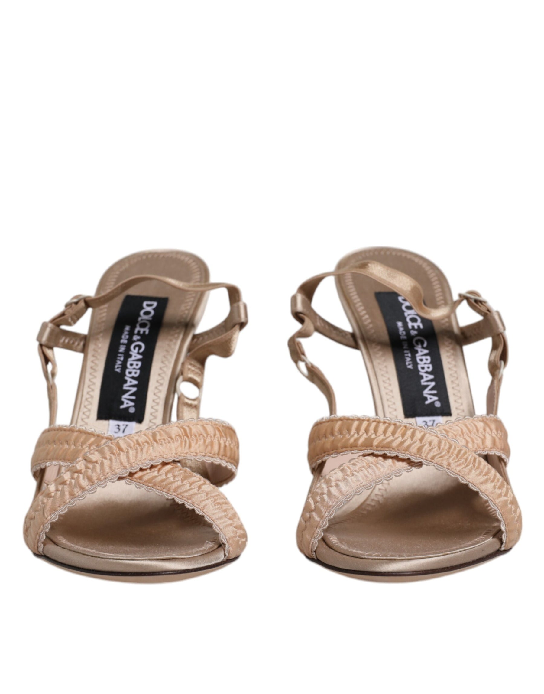 Dolce & Gabbana Beige Keira Slingback Heels Sandals Shoes | Regal Royce