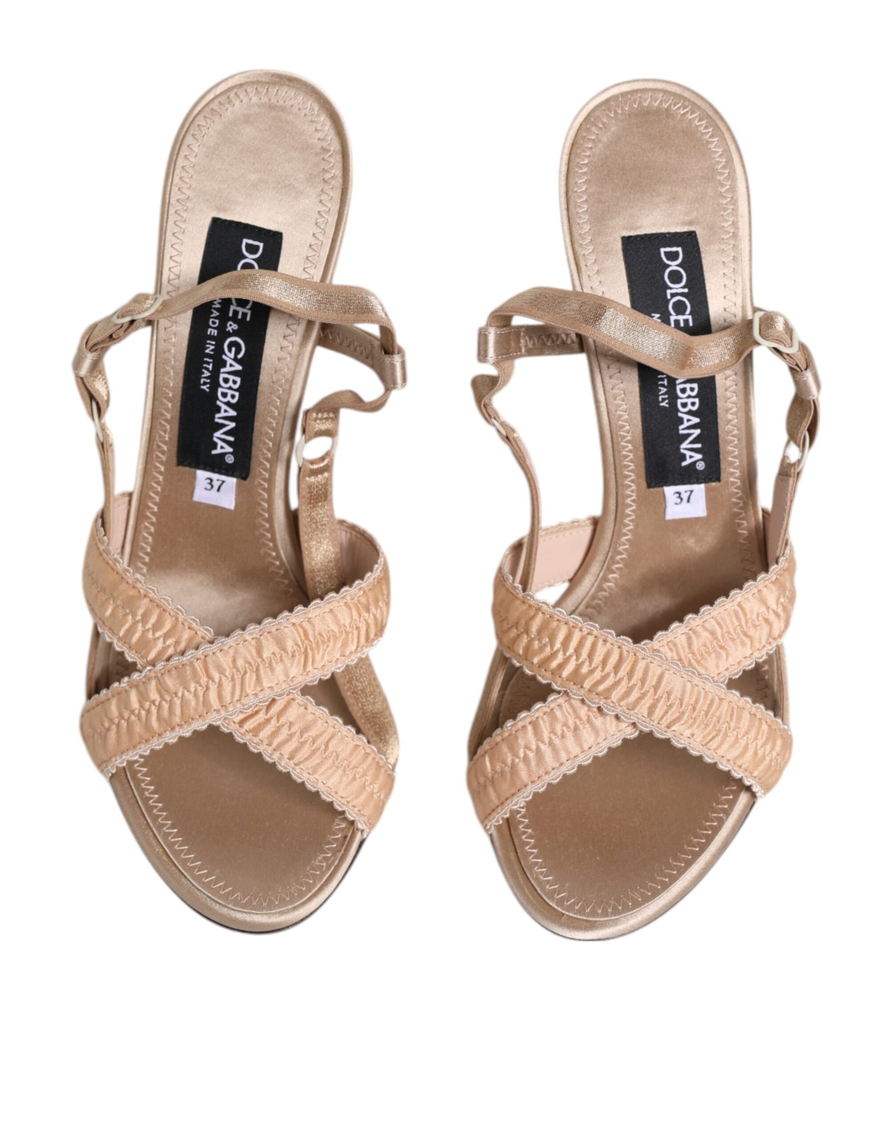 Dolce & Gabbana Beige Keira Slingback Heels Sandals Shoes | Regal Royce