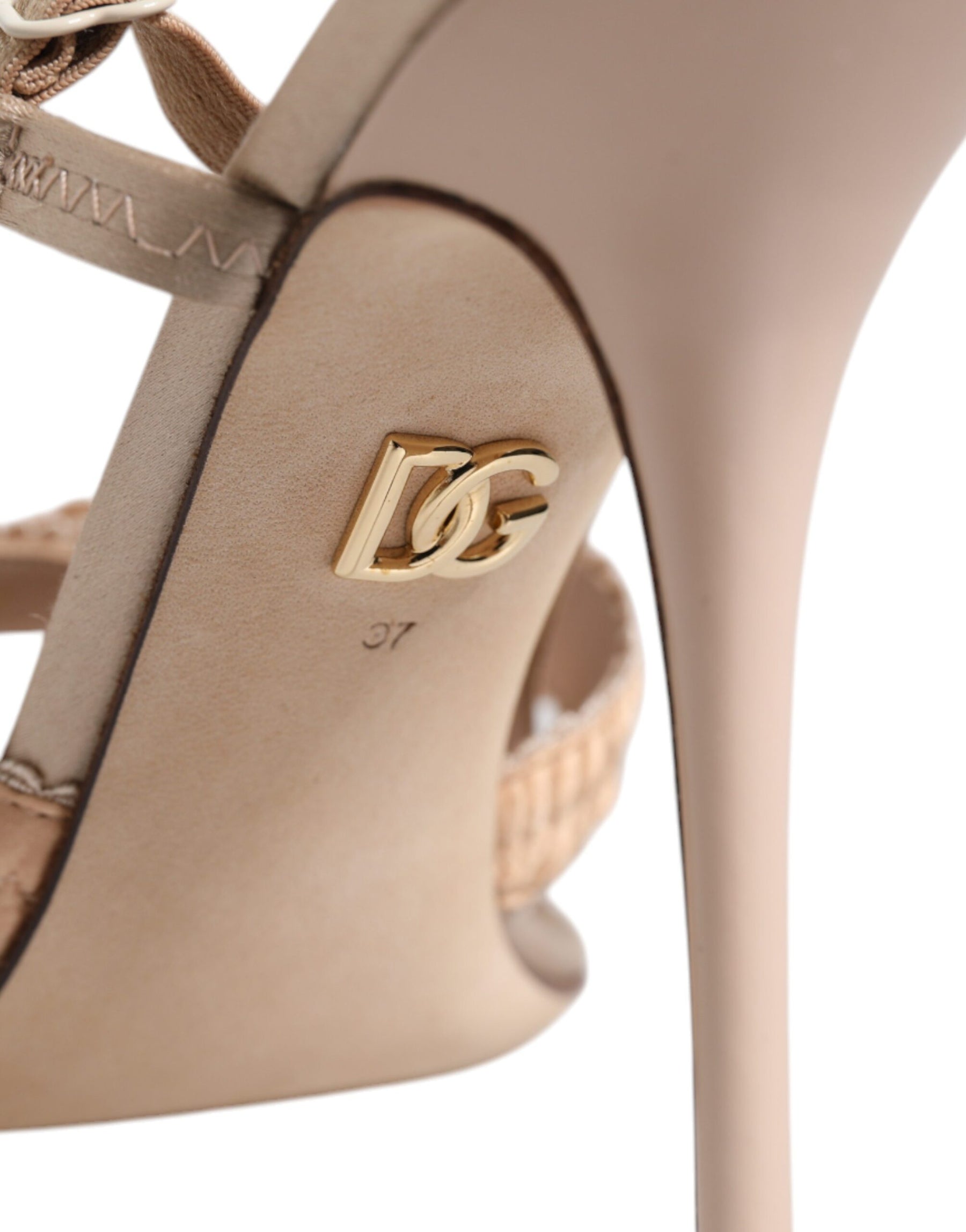 Dolce & Gabbana Beige Keira Slingback Heels Sandals Shoes | Regal Royce