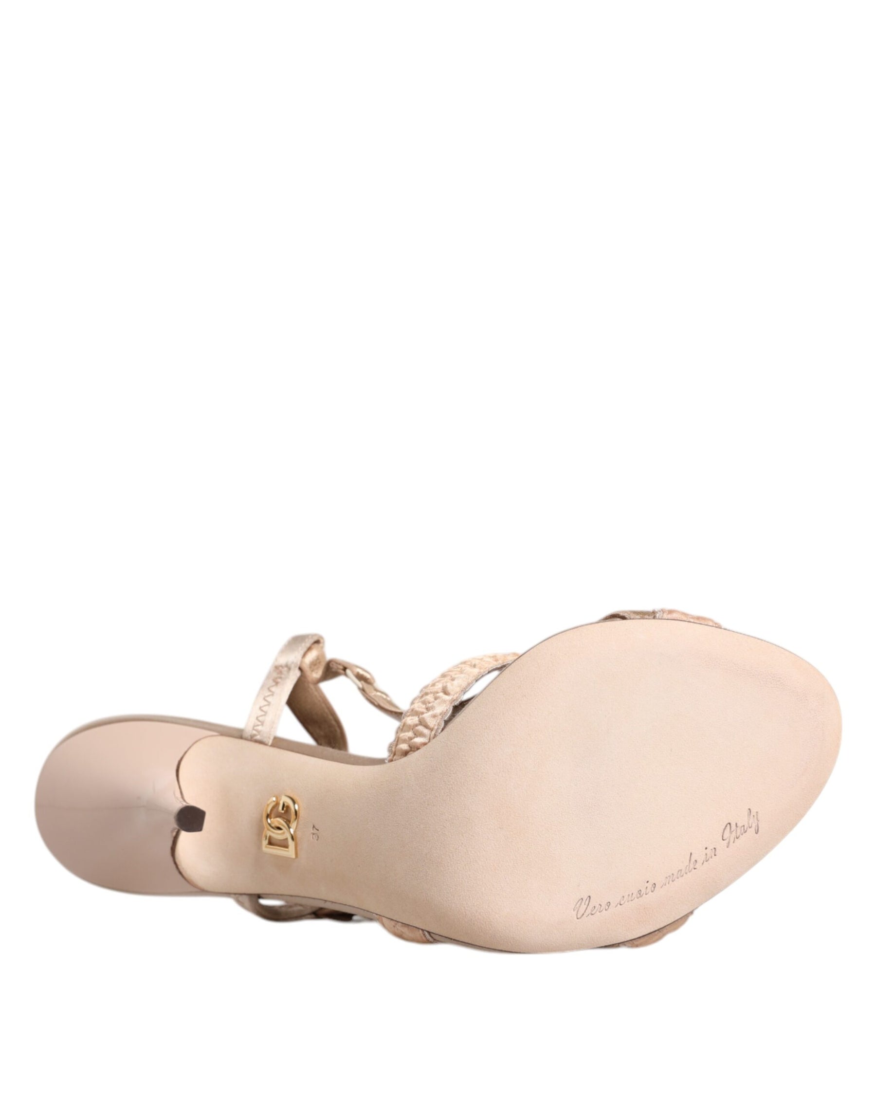 Dolce & Gabbana Beige Keira Slingback Heels Sandals Shoes | Regal Royce