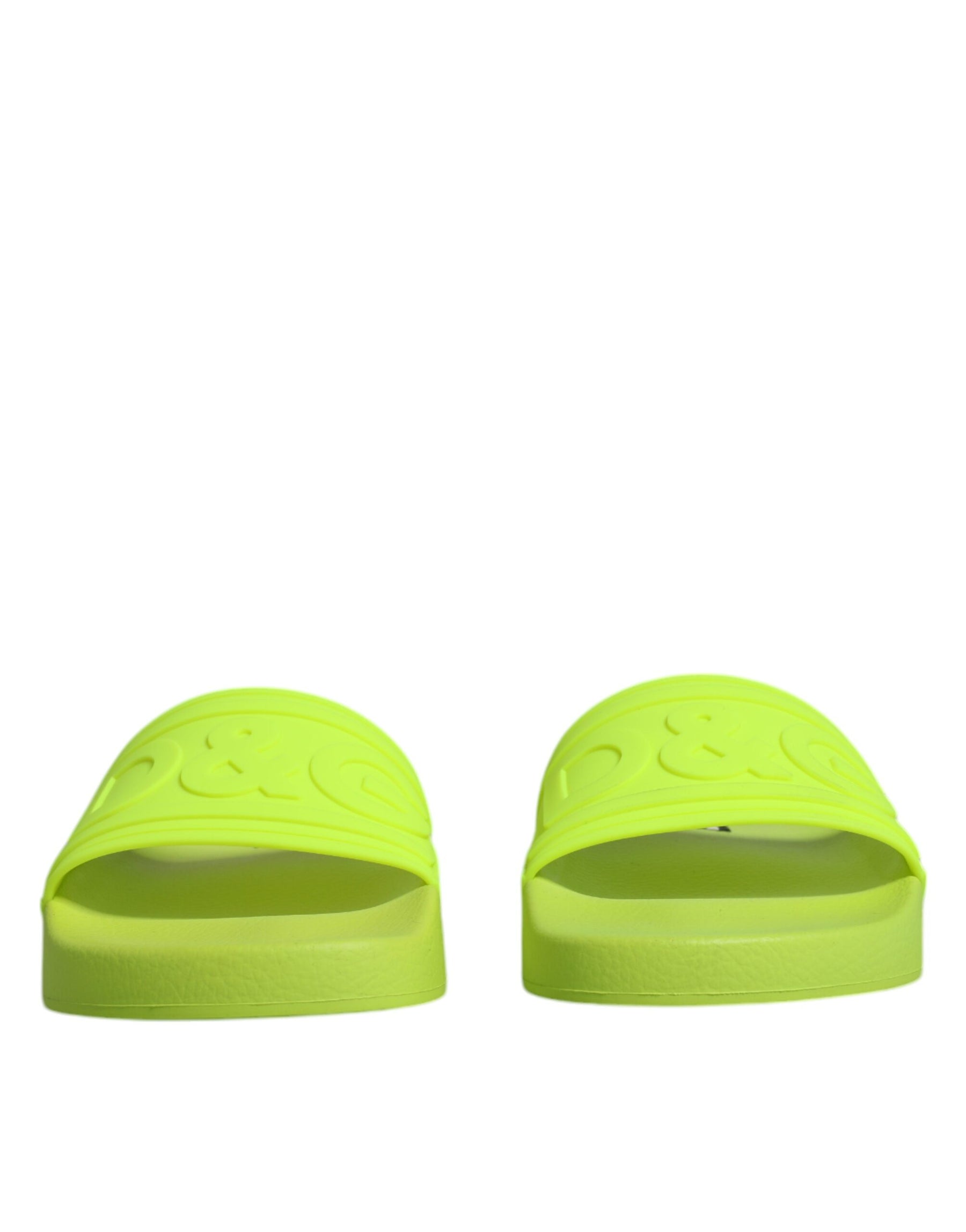 Dolce & Gabbana Green Rubber Slides Sandals Beachwear Shoes | Regal Royce