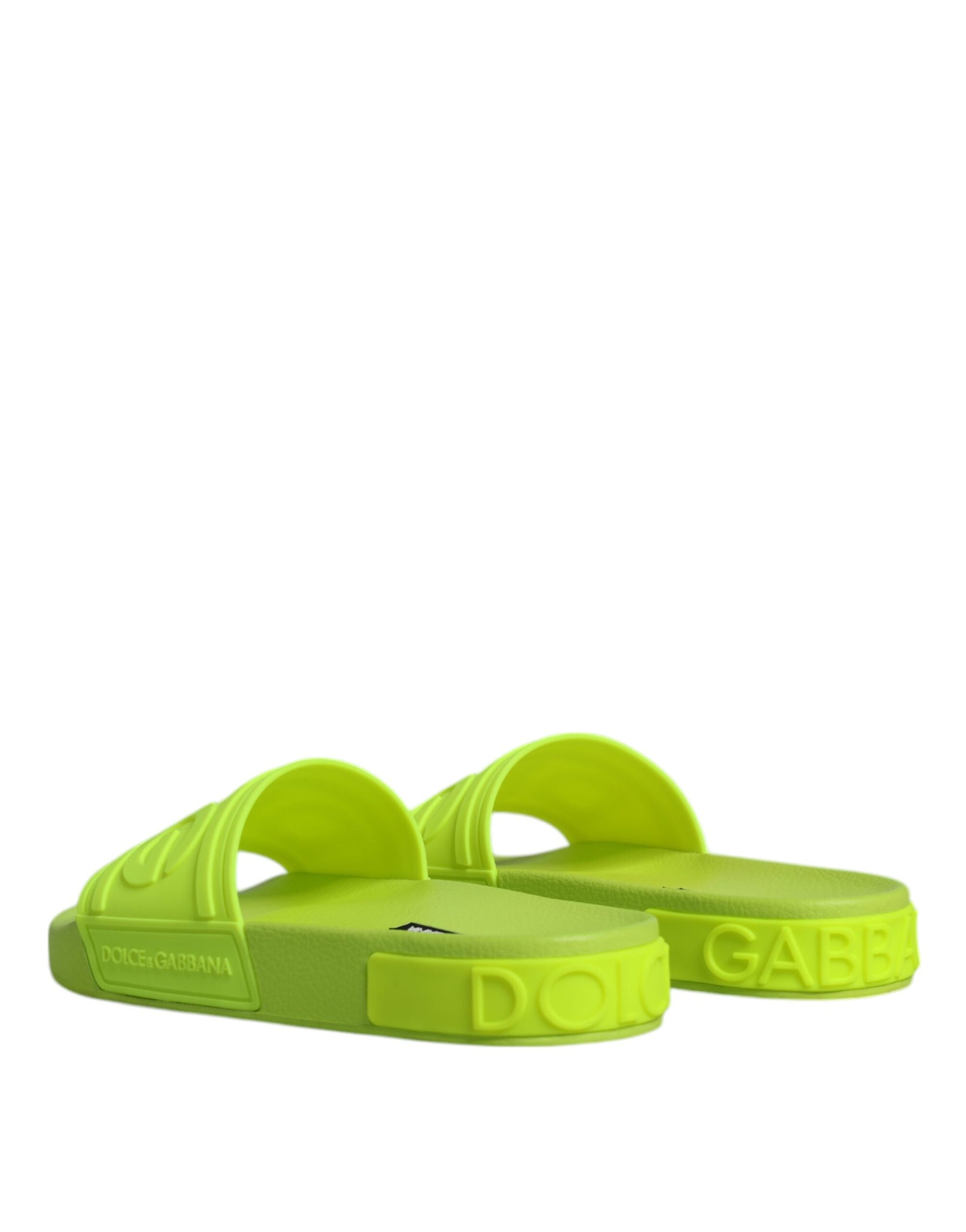 Dolce & Gabbana Green Rubber Slides Sandals Beachwear Shoes | Regal Royce