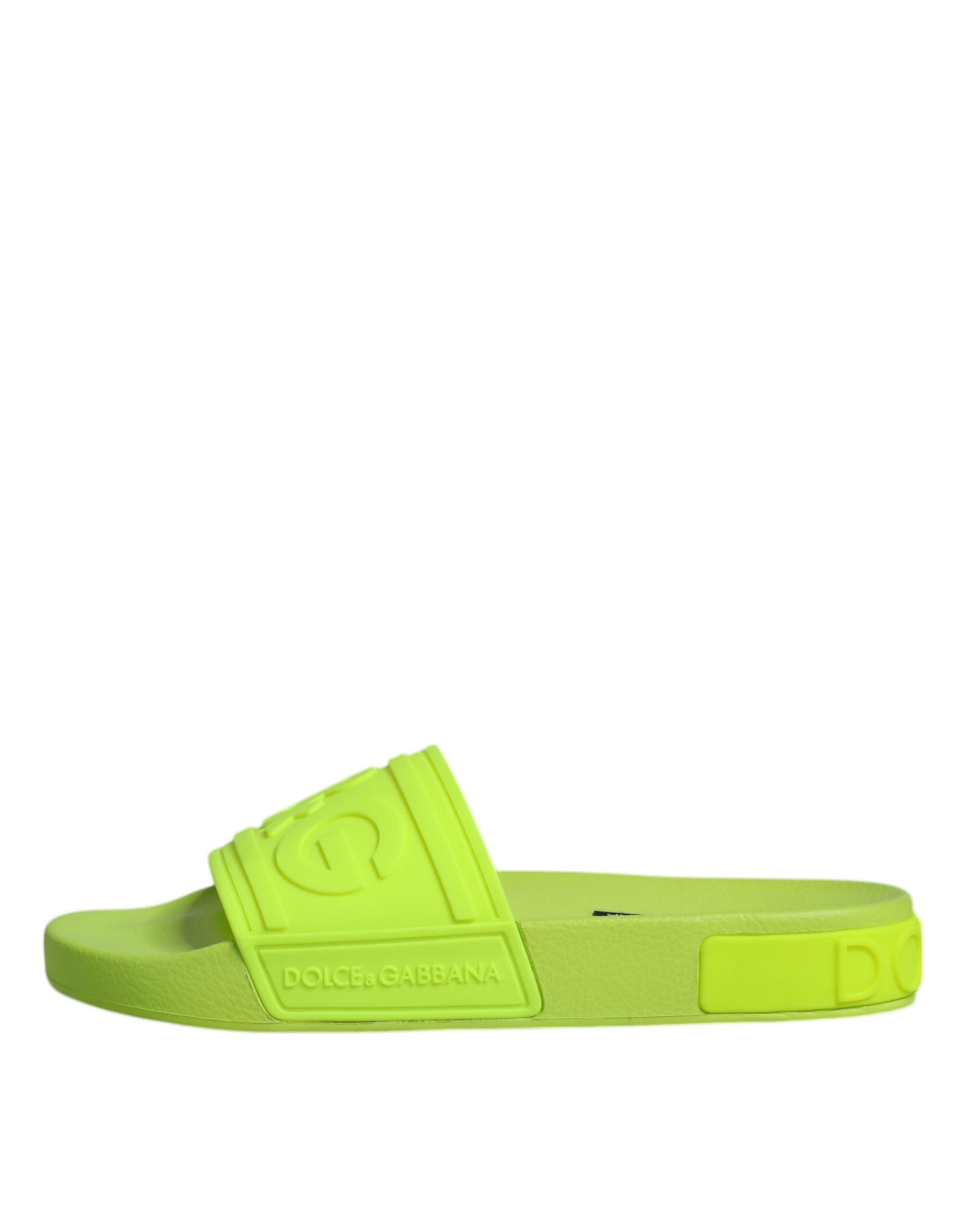 Dolce & Gabbana Green Rubber Slides Sandals Beachwear Shoes | Regal Royce
