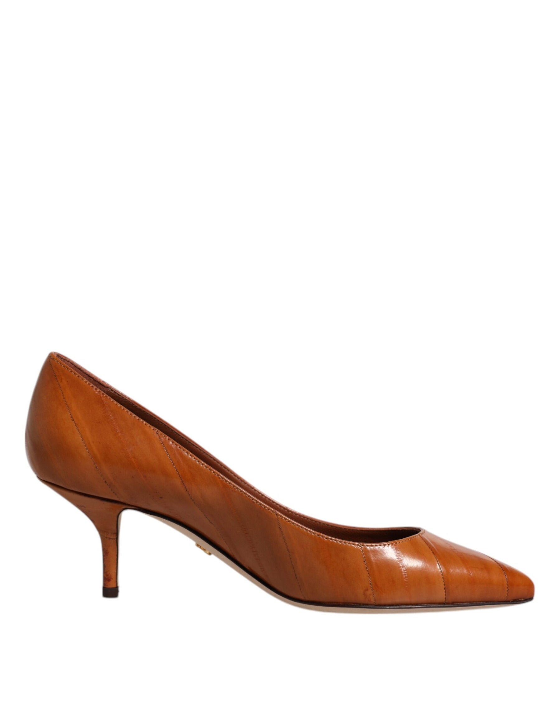Dolce & Gabbana Brown Leather Kitten Heels Pumps Shoes | Regal Royce