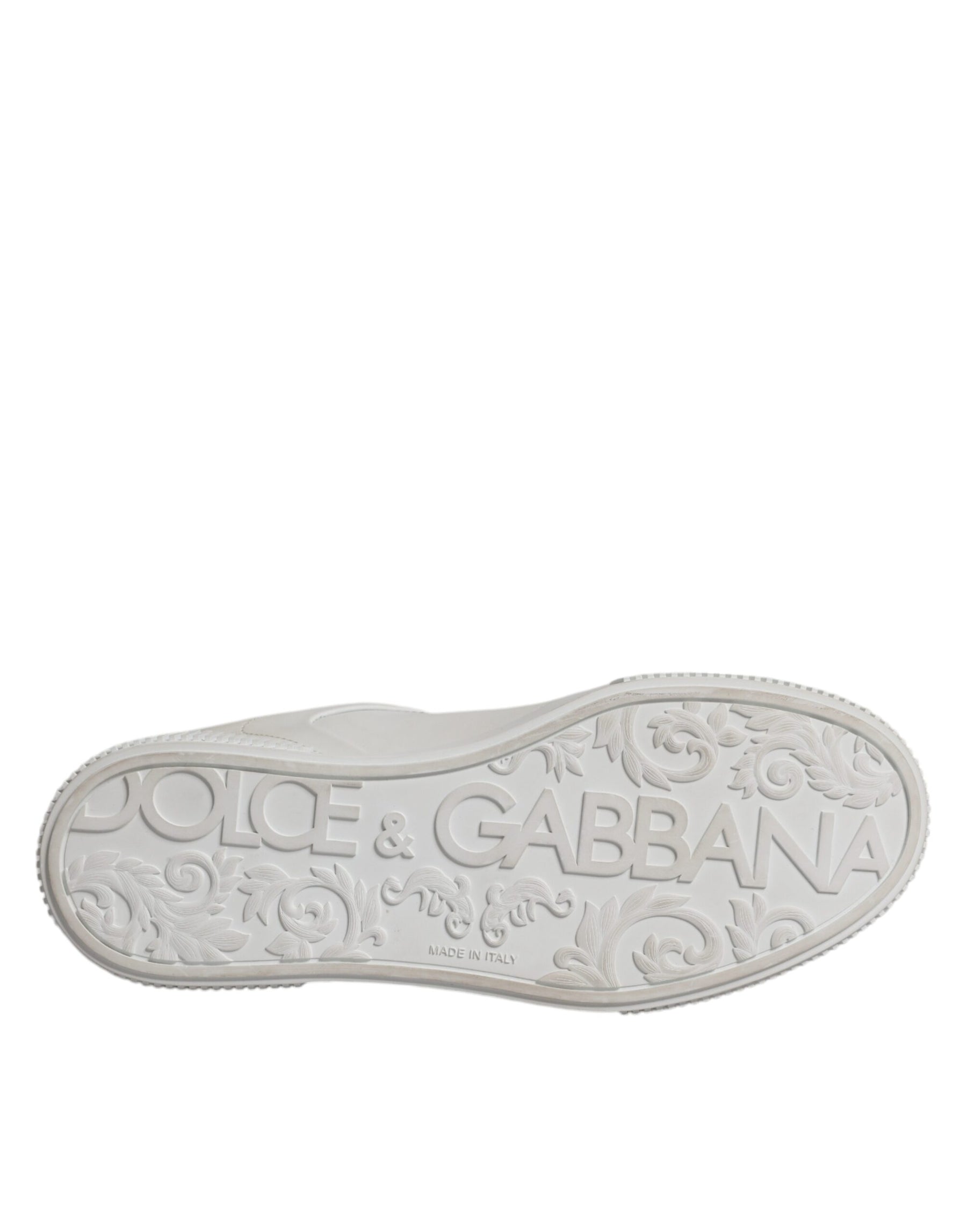 Dolce & Gabbana White Miami Leather Low Top Sneakers Shoes | Regal Royce