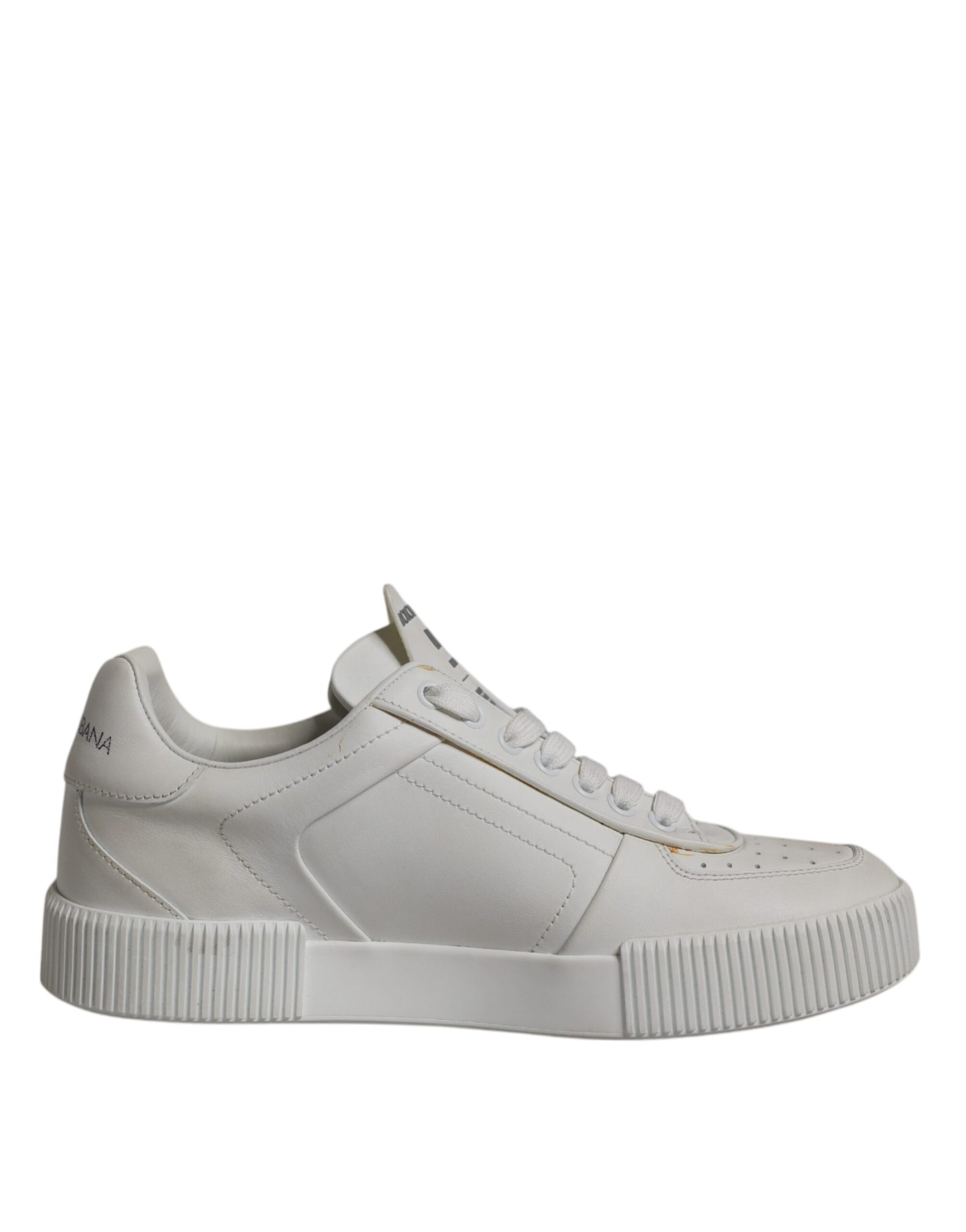 Dolce & Gabbana White Miami Leather Low Top Sneakers Shoes | Regal Royce