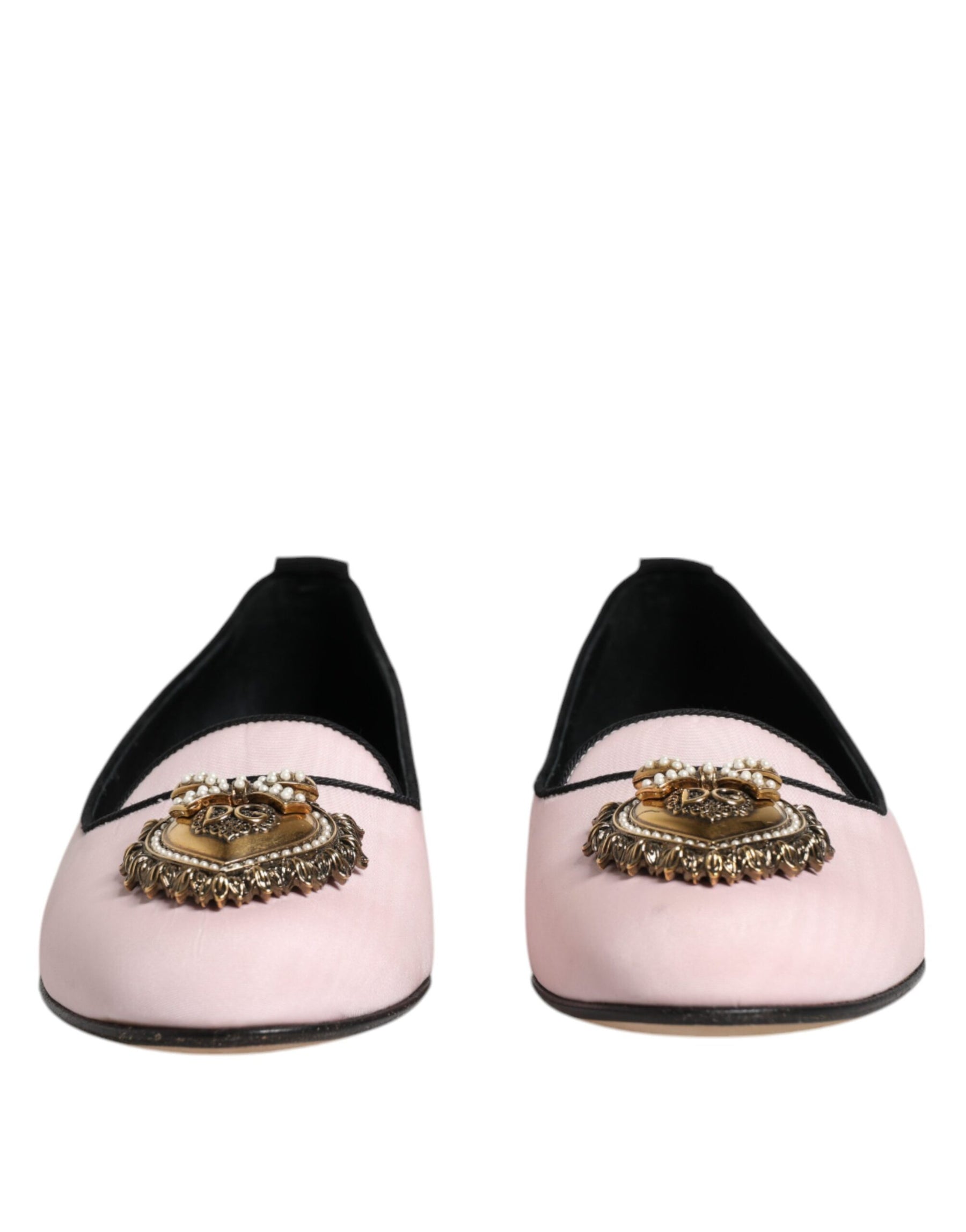 Dolce & Gabbana Light Pink Velvet Slip On Loafers Flats Shoes | Regal Royce