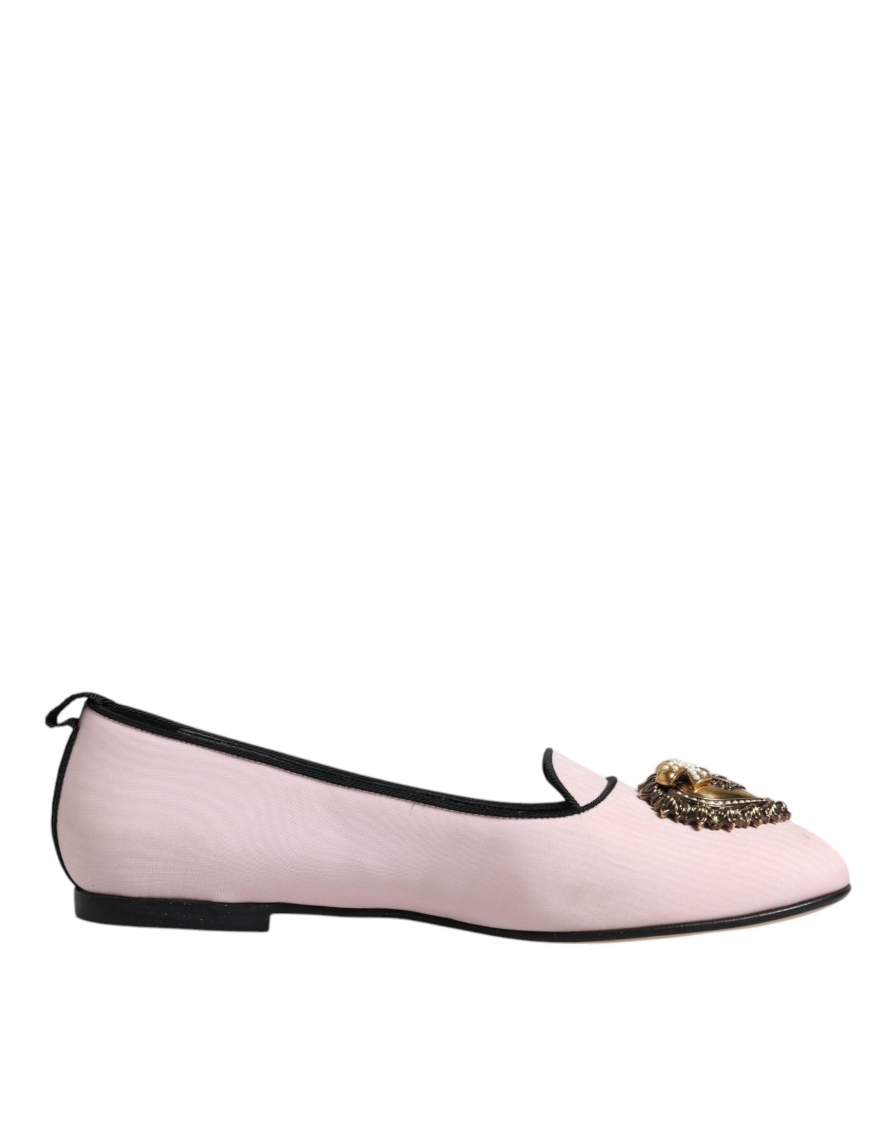 Dolce & Gabbana Light Pink Velvet Slip On Loafers Flats Shoes | Regal Royce