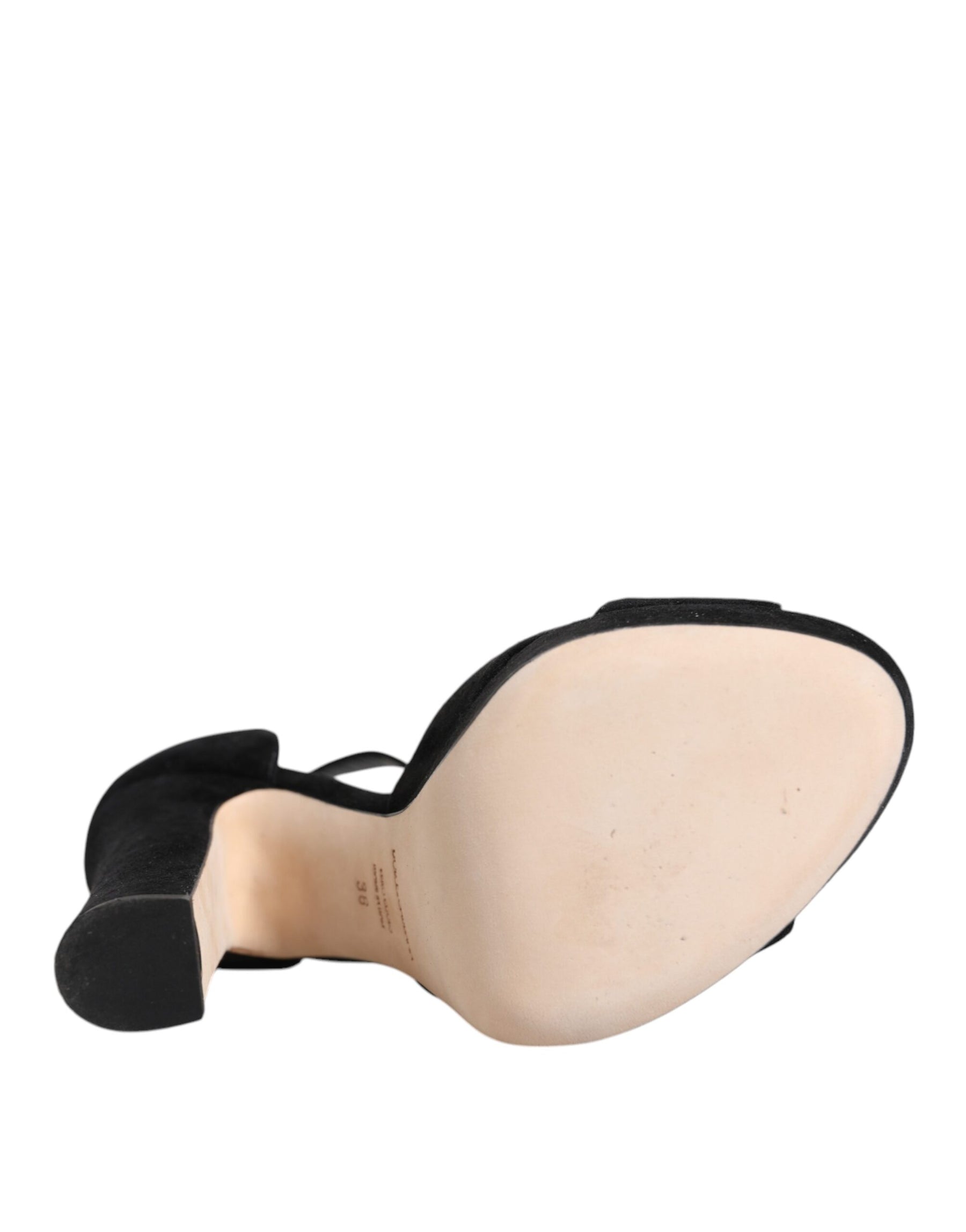 Dolce & Gabbana Black Leather Platform Heels Sandals Shoes | Regal Royce