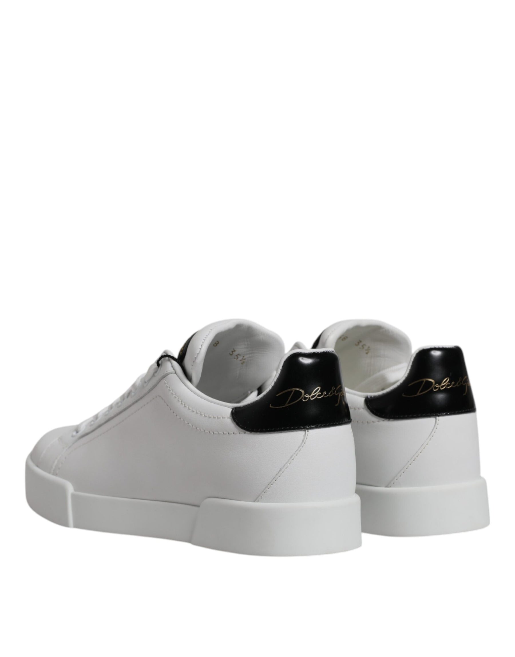 Dolce & Gabbana White Leather Classic Low Top Sneakers Shoes | Regal Royce