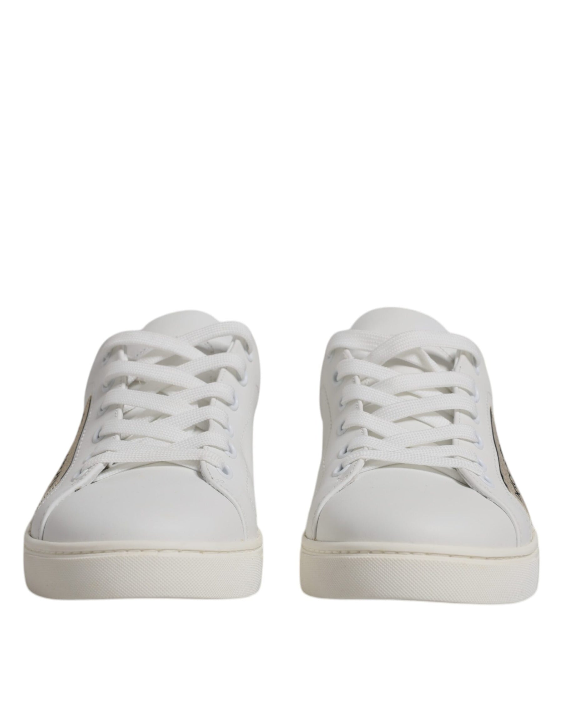 Dolce & Gabbana White London Calf Leather Sneakers Shoes | Regal Royce