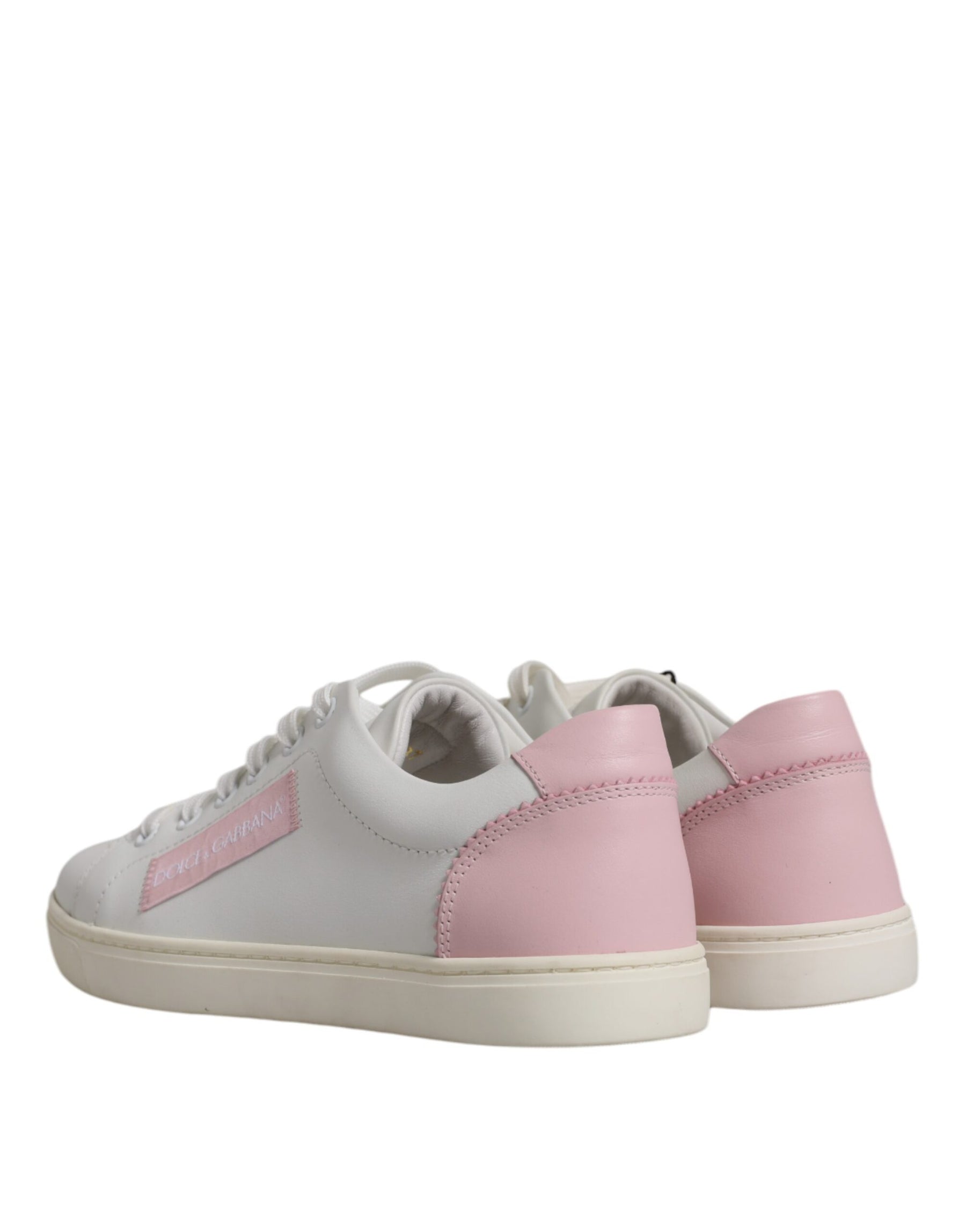 Dolce & Gabbana White Classic Calf Leather Sneakers Shoes | Regal Royce