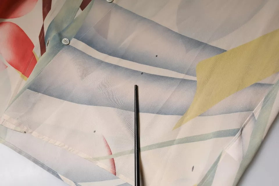 Etro Beige Printed Collared Buttoned Long Sleeves Blouse Top | Regal Royce