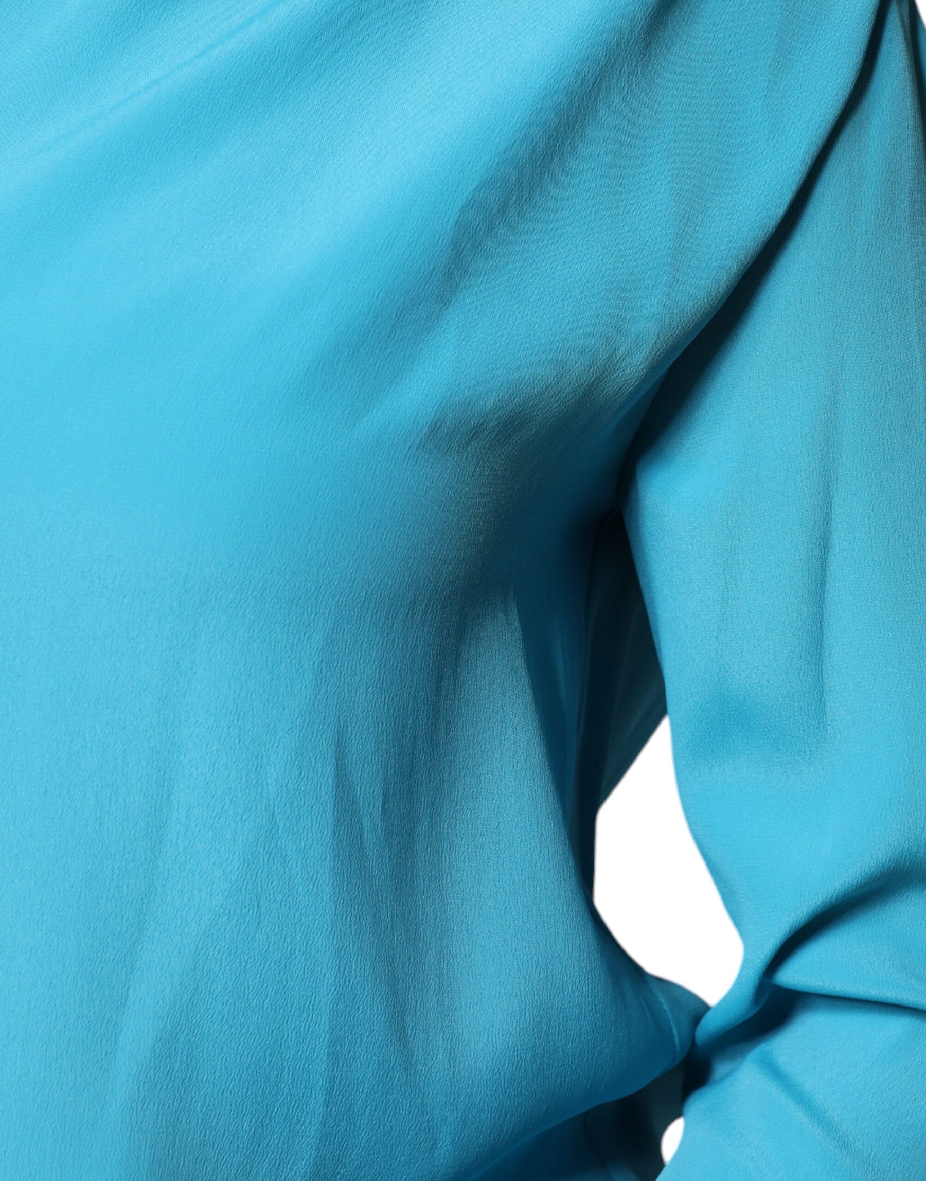 Boutique Moschino Blue Round Neckline Long Sleeves Blouse Top | Regal Royce