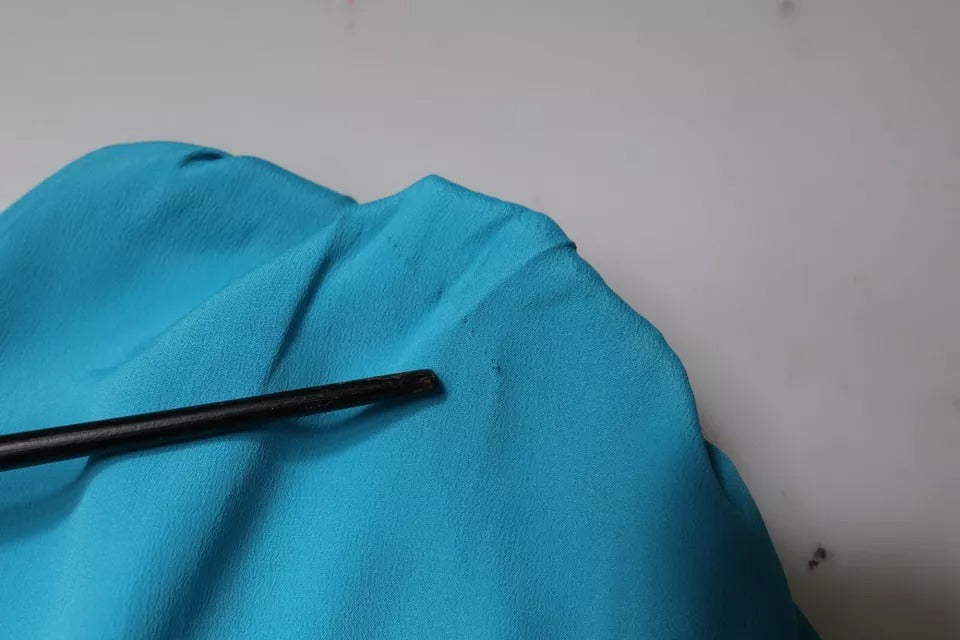 Boutique Moschino Blue Round Neckline Long Sleeves Blouse Top | Regal Royce