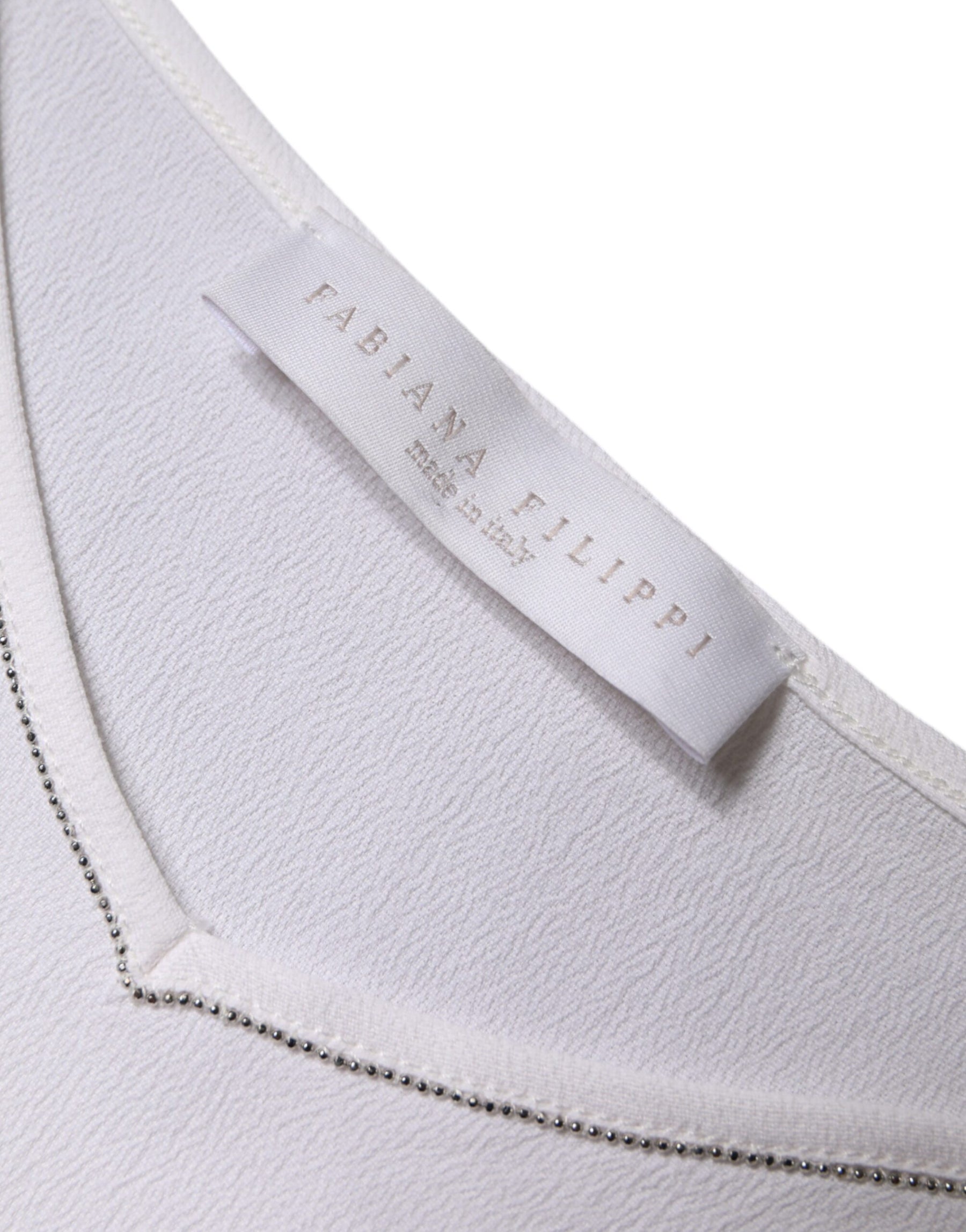 Fabiana Filippi White Spaghetti Strap Sleeveless Tank Top | Regal Royce