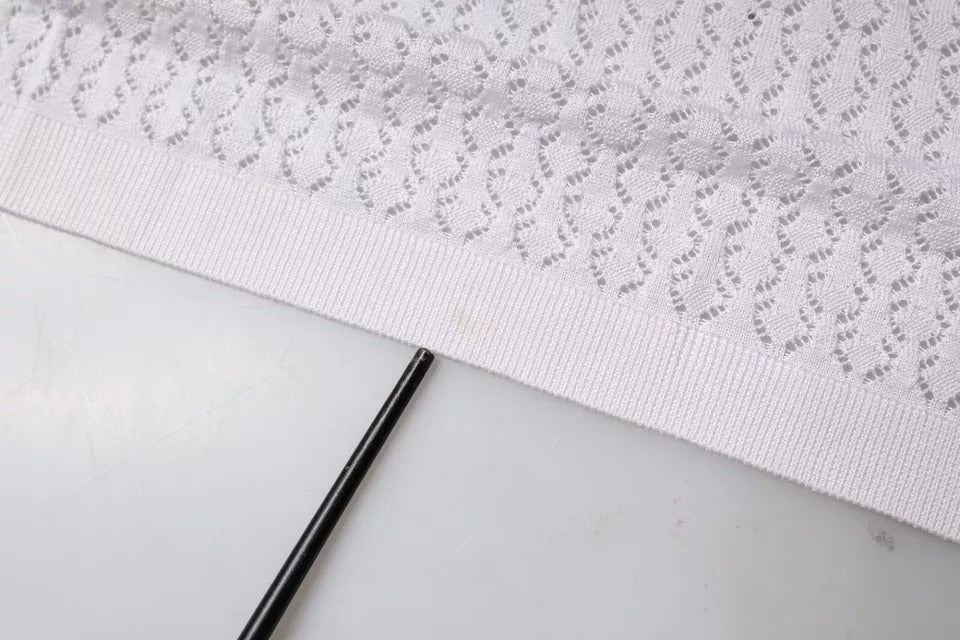 Dolce & Gabbana White Silk Button Down Cardigan Sweater | Regal Royce