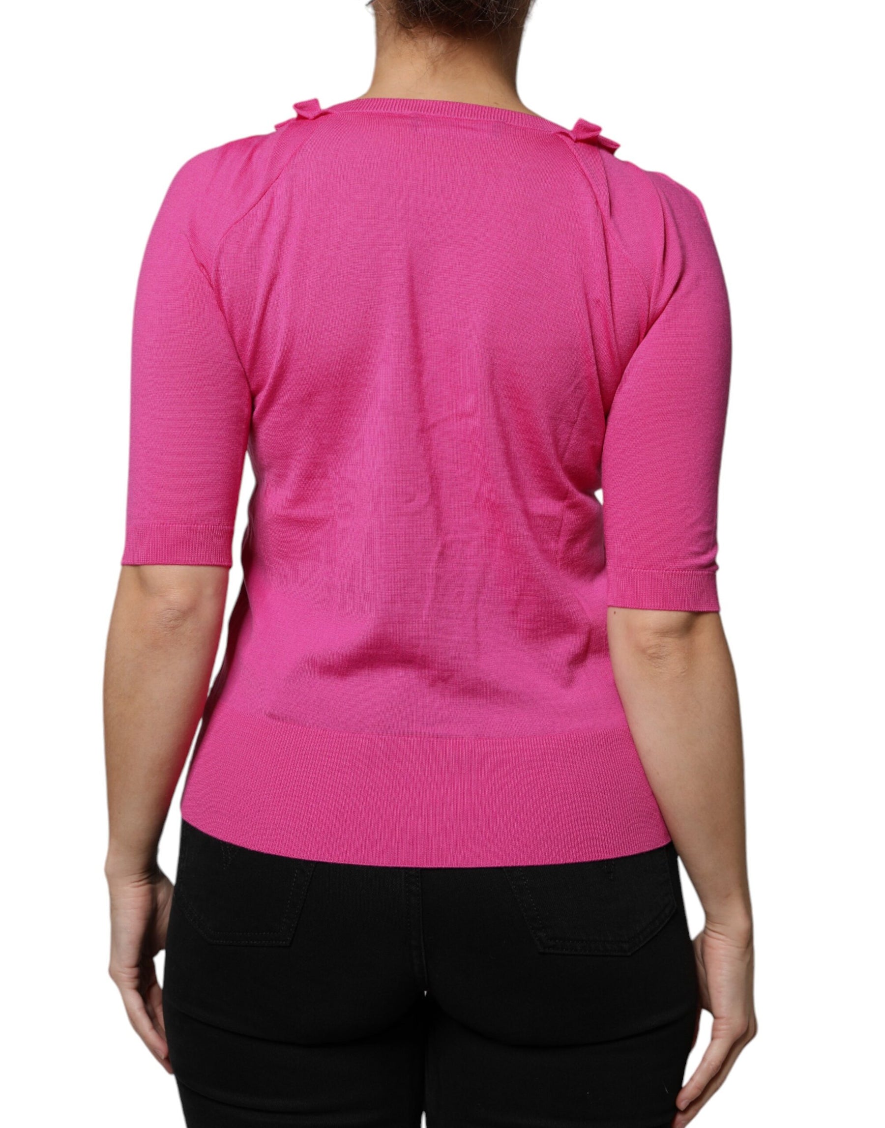 Dolce & Gabbana Pink Wool Button Down Cardigan Sweater | Regal Royce